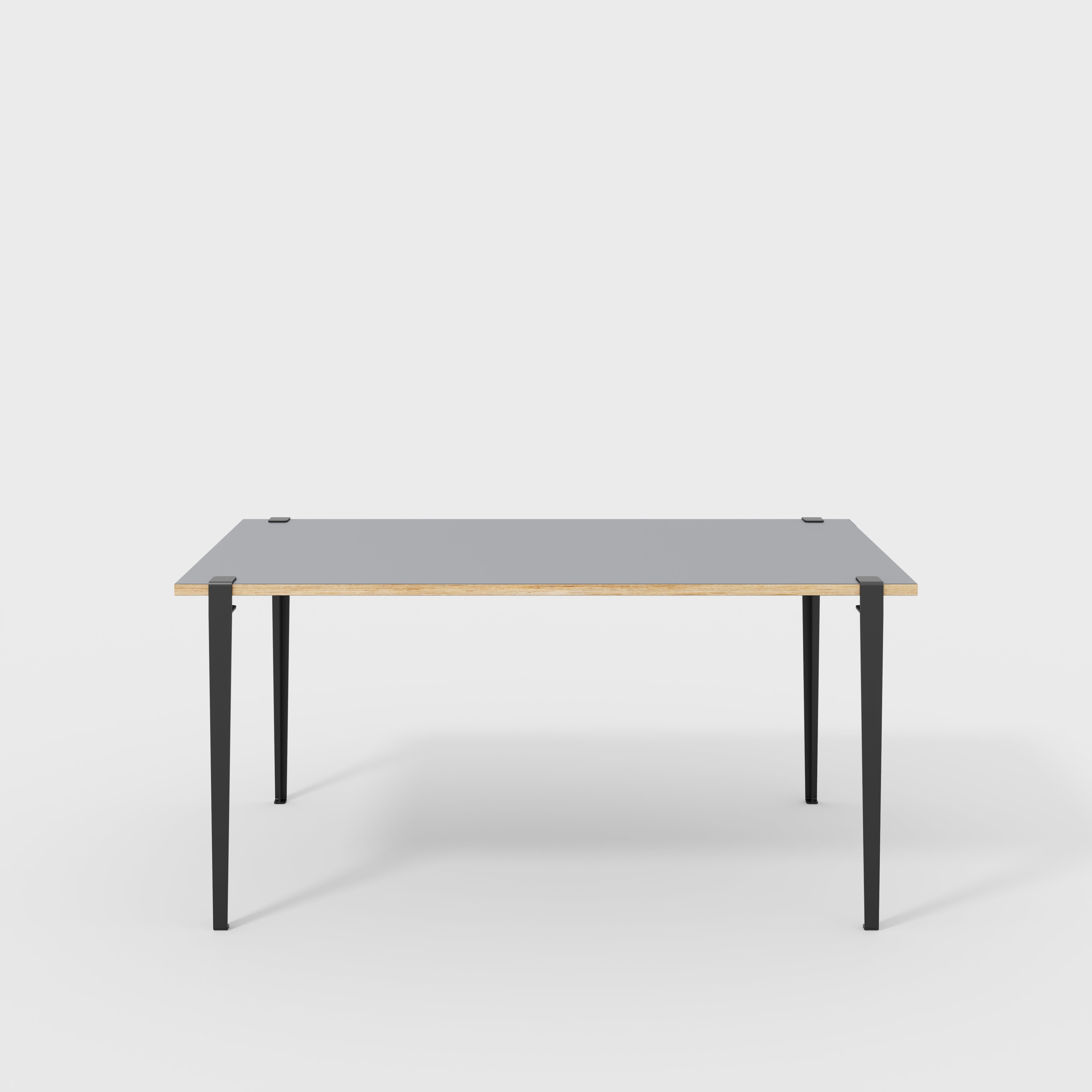 Plywood Desk with Black Tiptoe Legs - Formica Tornado Grey - 1600(w) x 800(d) x 750(h)