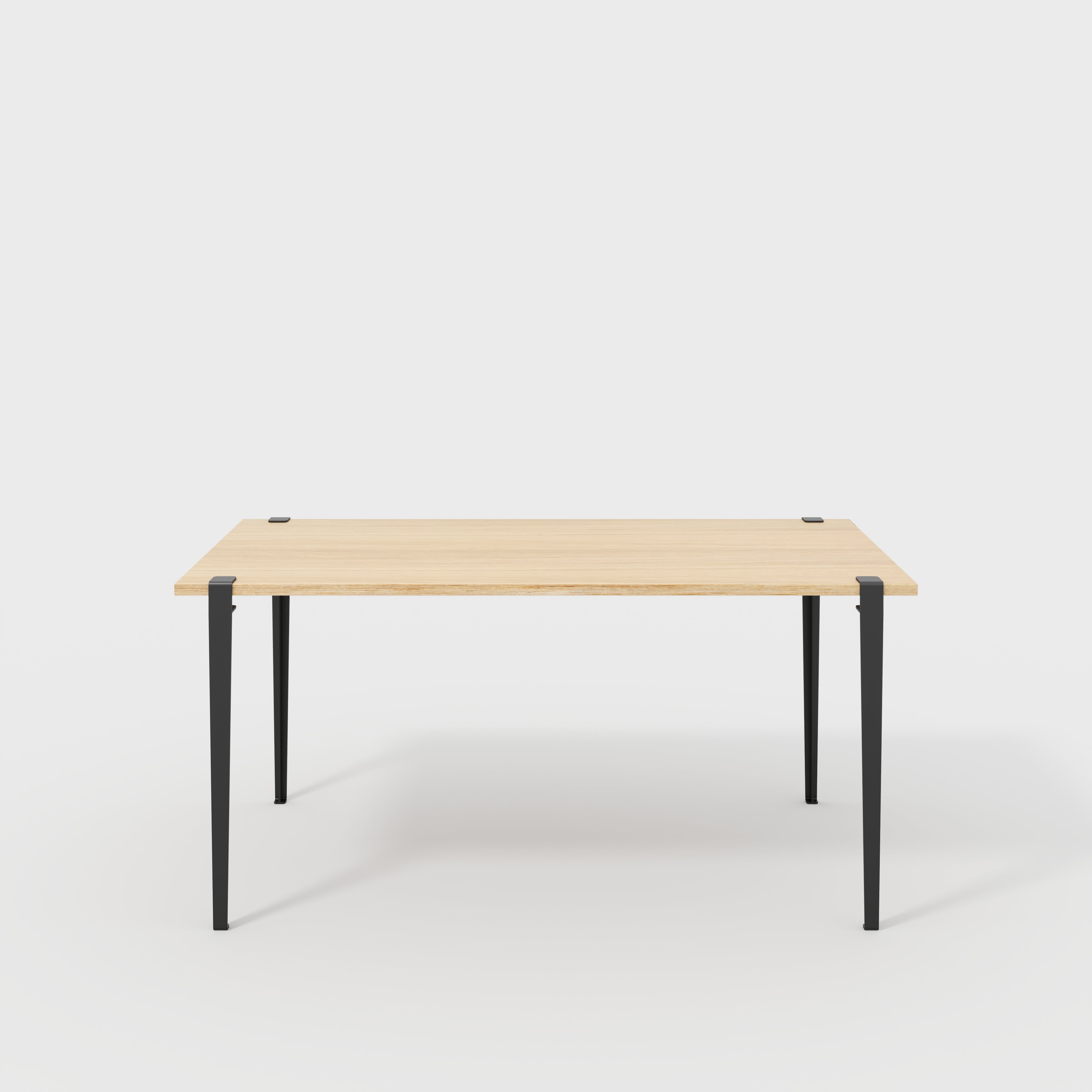 Plywood Desk with Black Tiptoe Legs - Plywood - Oak - 1600(w) x 800(d) x 750(h)