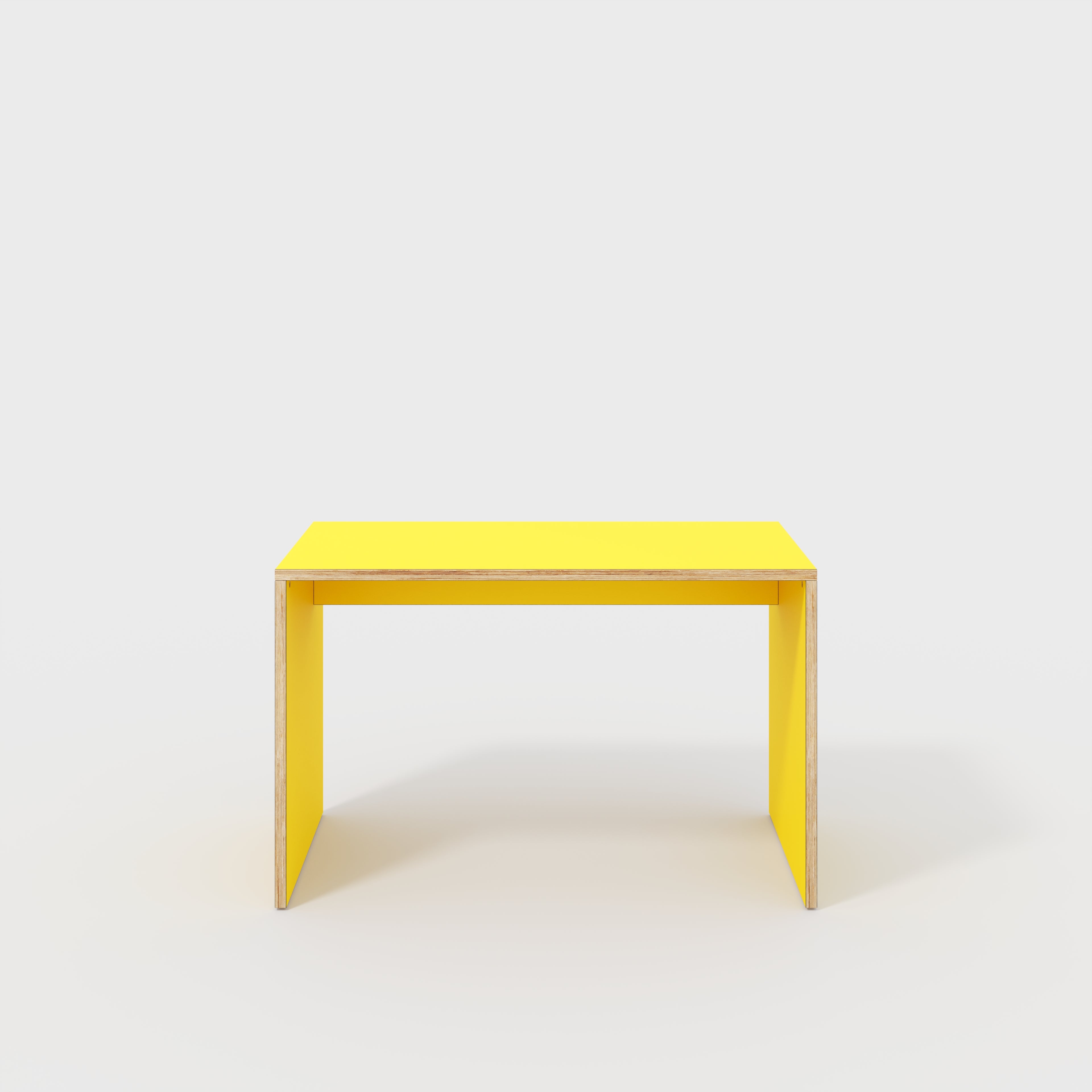 Plywood Desk with Solid Sides - Formica Chrome Yellow - 1200(w) x 600(d) x 750(h)