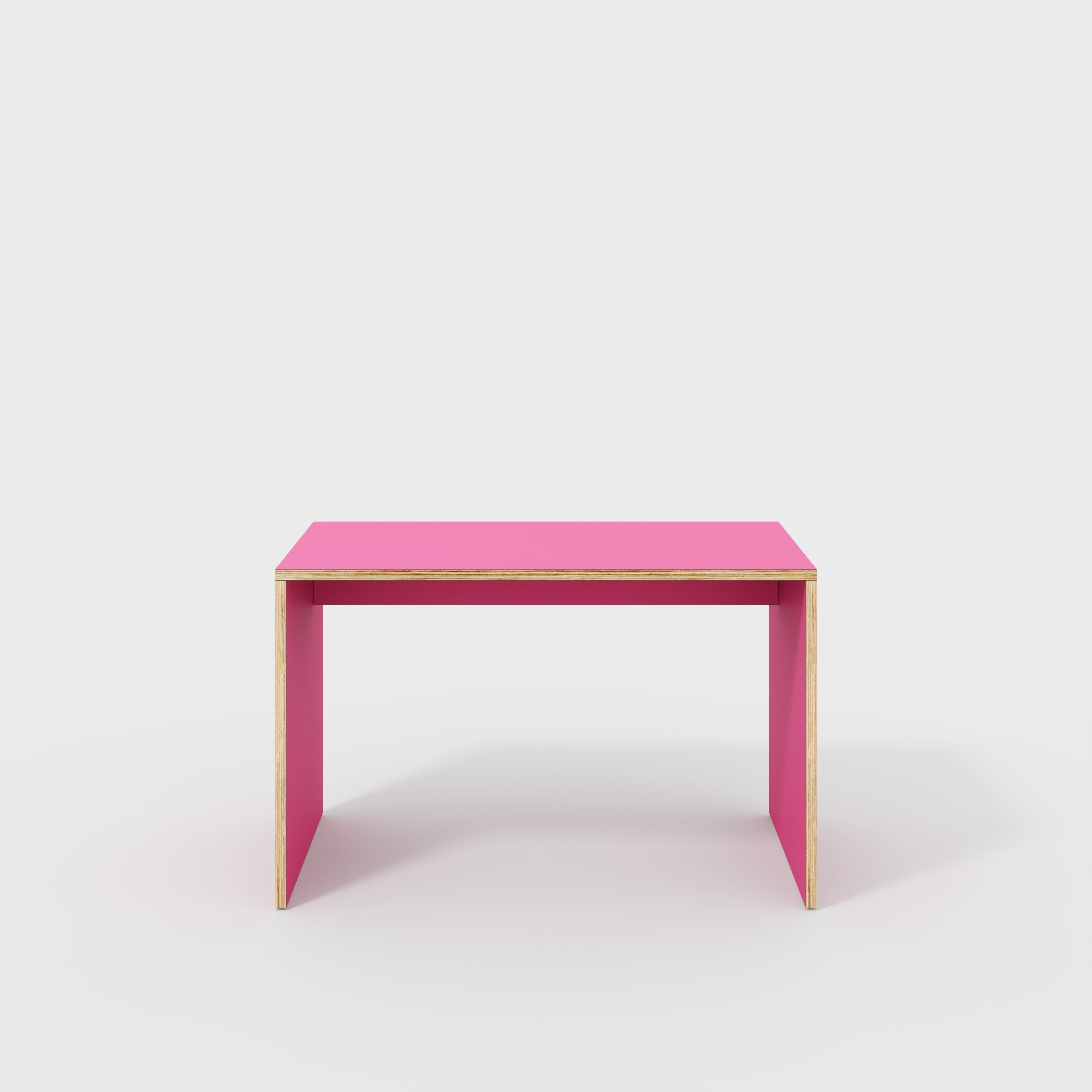 Plywood Desk with Solid Sides - Formica Juicy Pink - 1200(w) x 600(d) x 750(h)