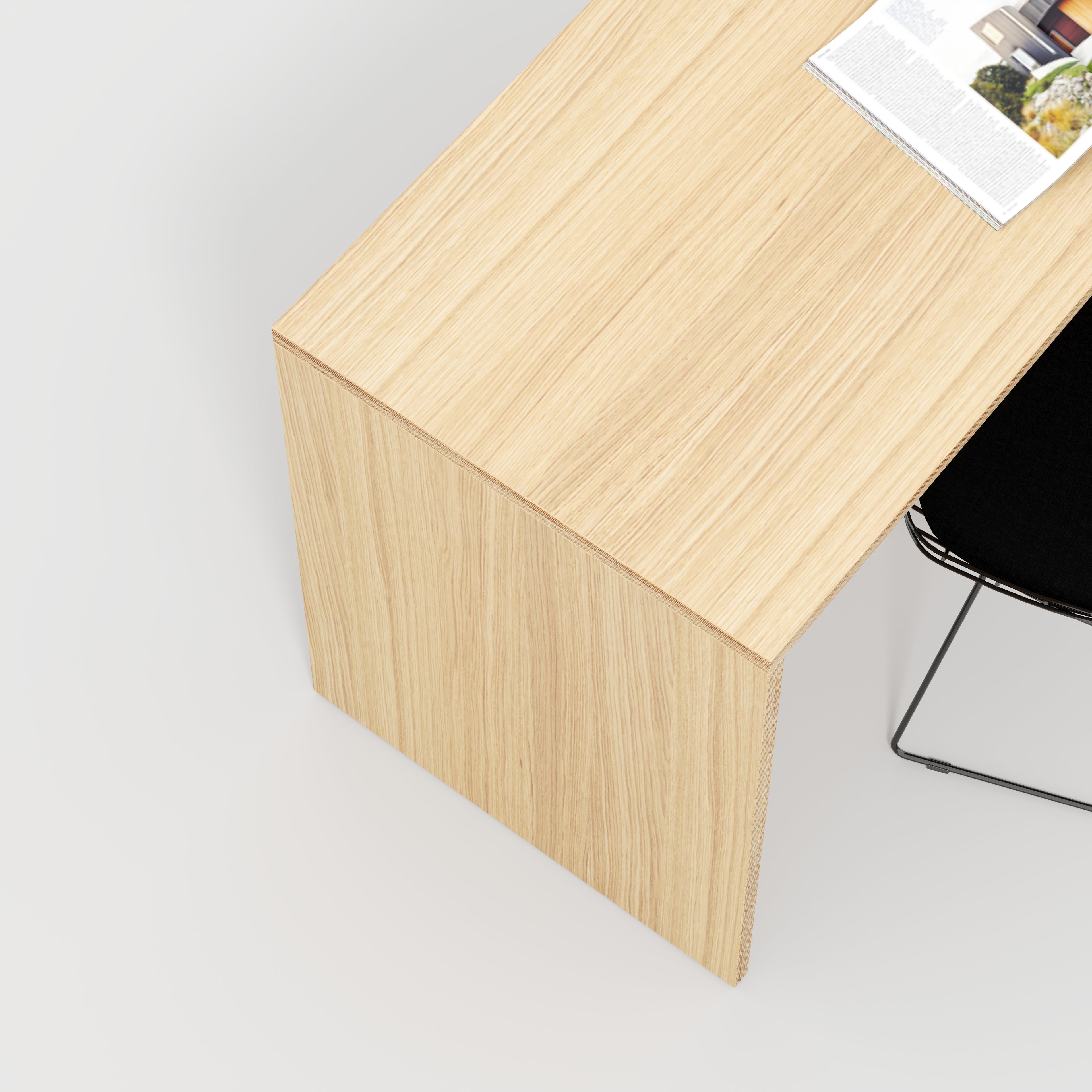 Plywood Desk with Solid Sides - Plywood Oak - 1600(w) x 800(d) x 750(h)