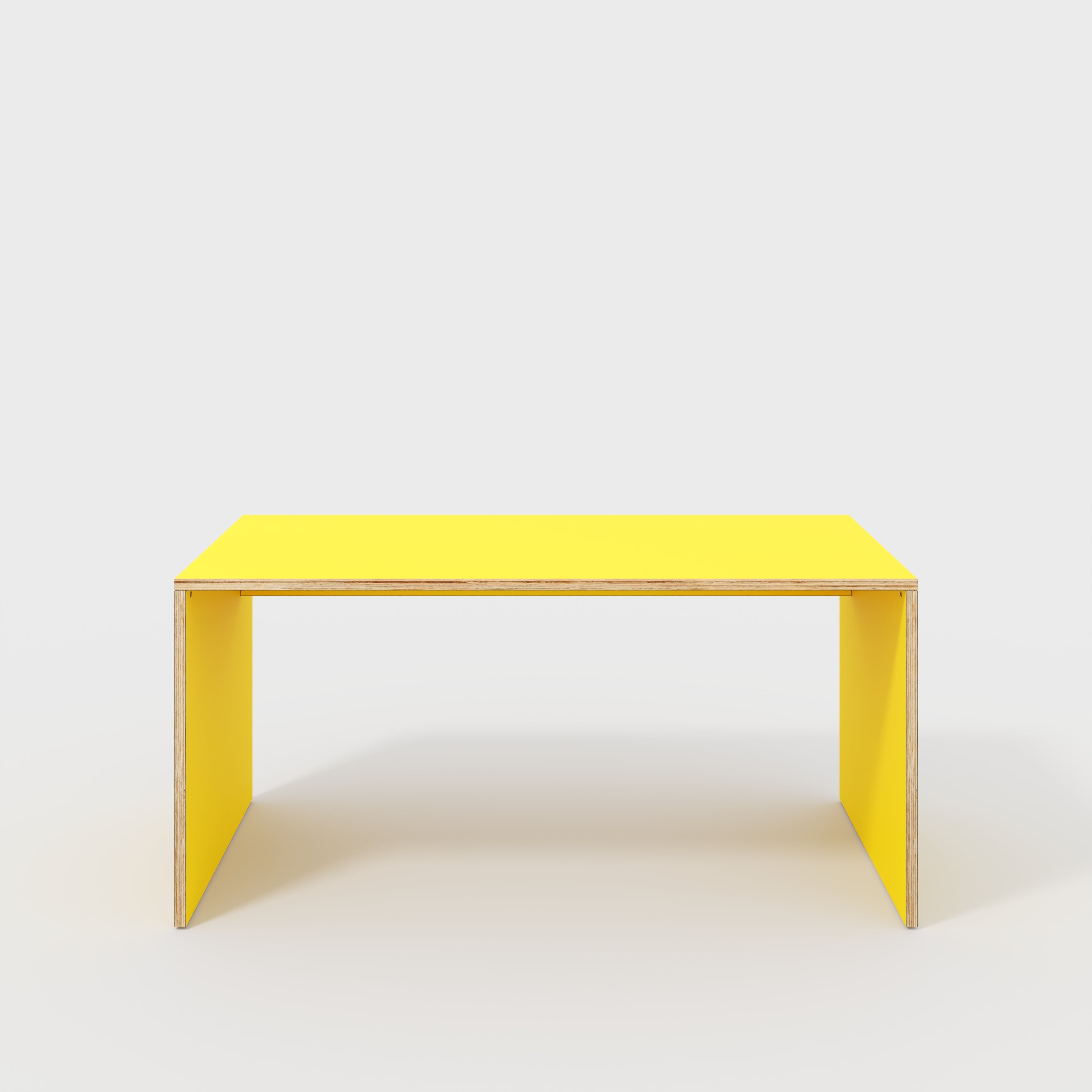 Plywood Desk with Solid Sides - Formica Chrome Yellow - 1600(w) x 800(d) x 750(h)