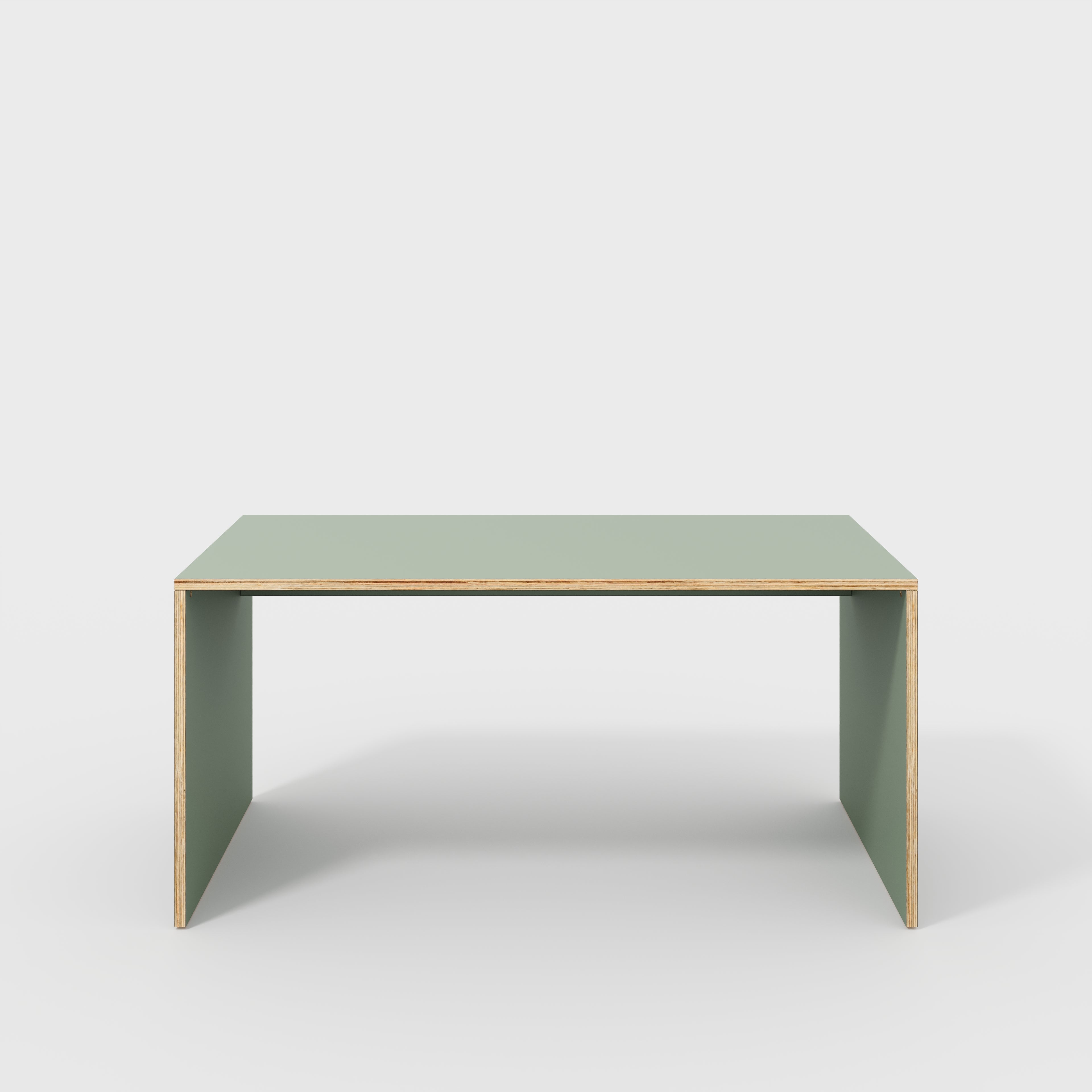Plywood Desk with Solid Sides - Formica Green Slate - 1600(w) x 800(d) x 750(h)