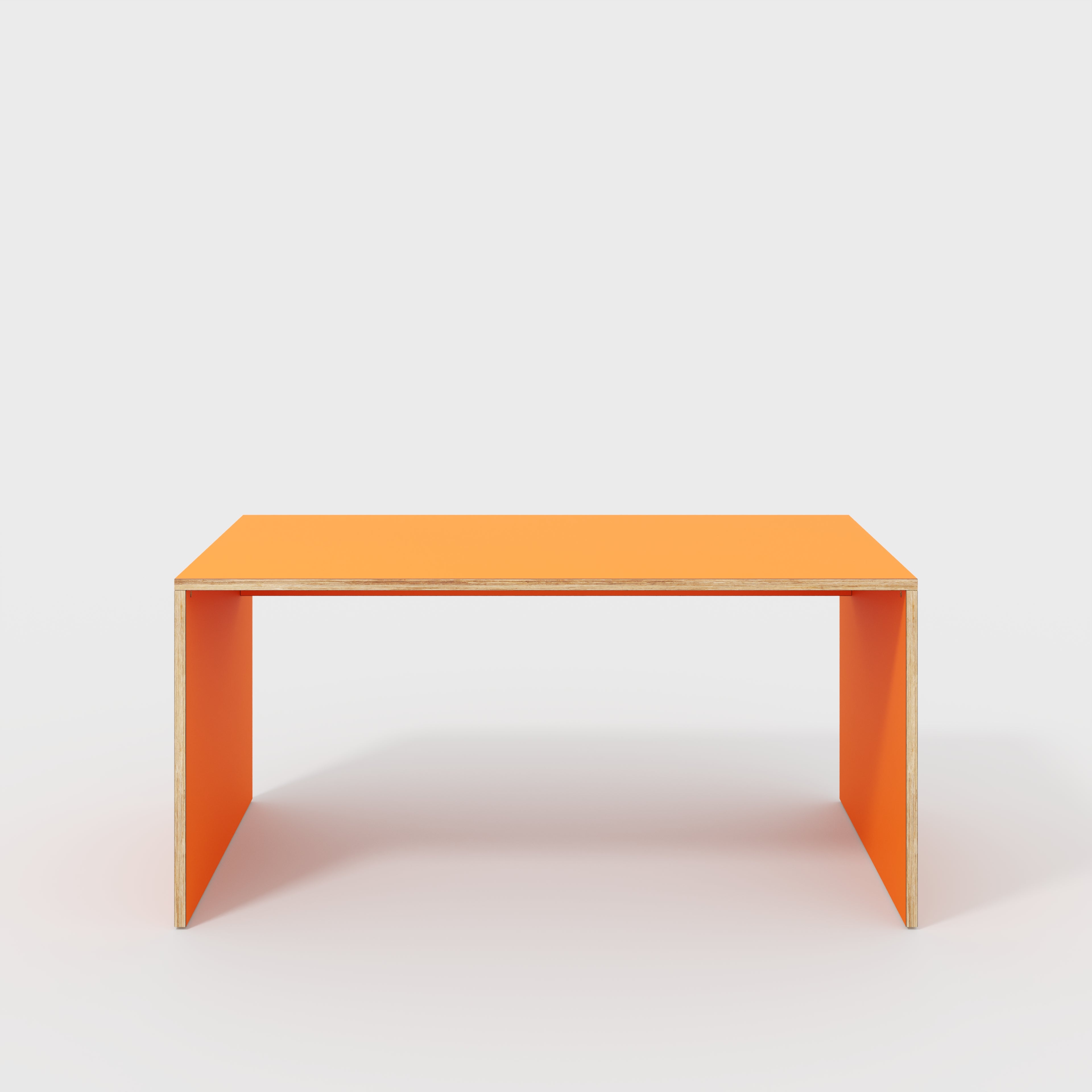 Plywood Desk with Solid Sides - Formica Levante Orange - 1600(w) x 800(d) x 750(h)