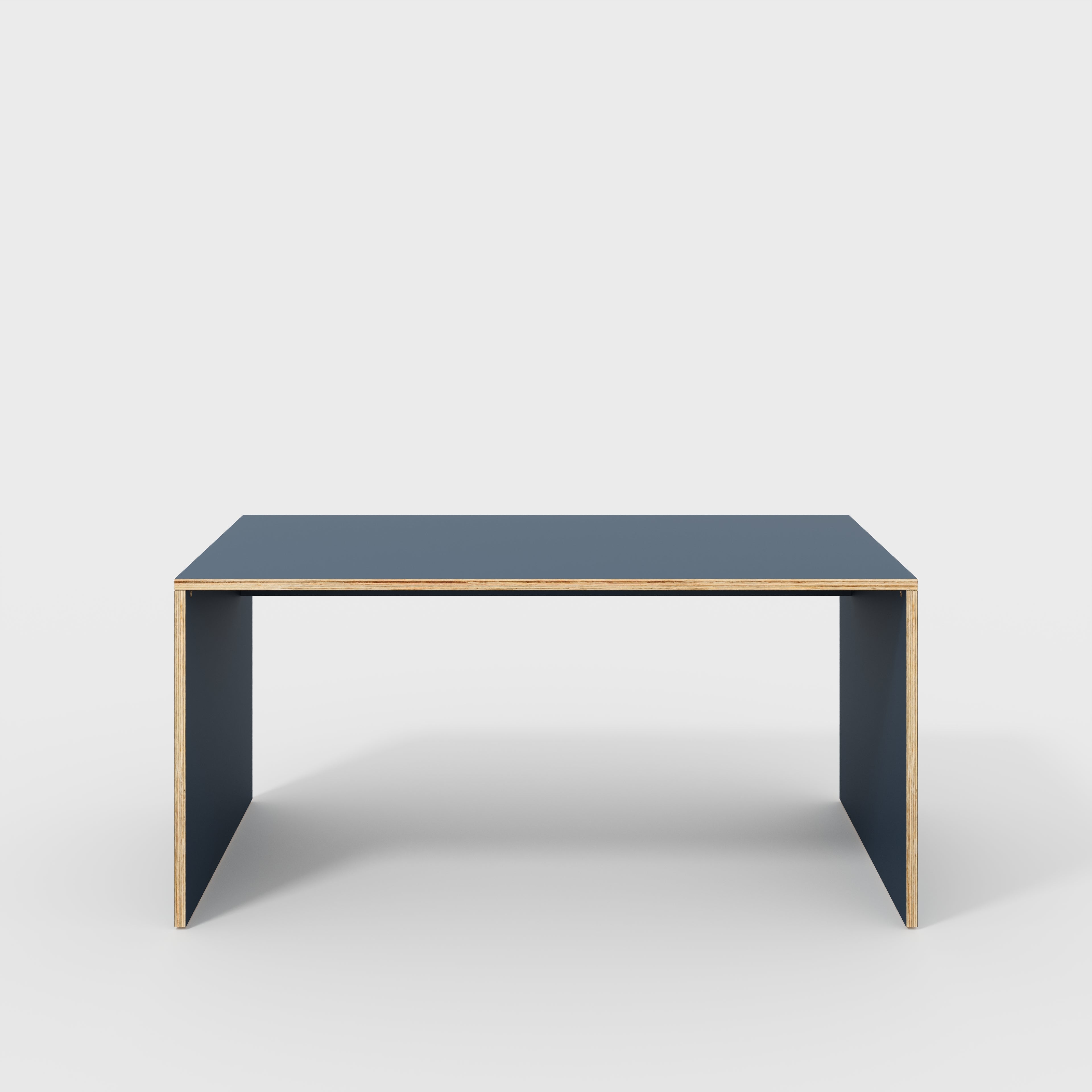 Plywood Desk with Solid Sides - Formica Night Sea Blue - 1600(w) x 800(d) x 750(h)