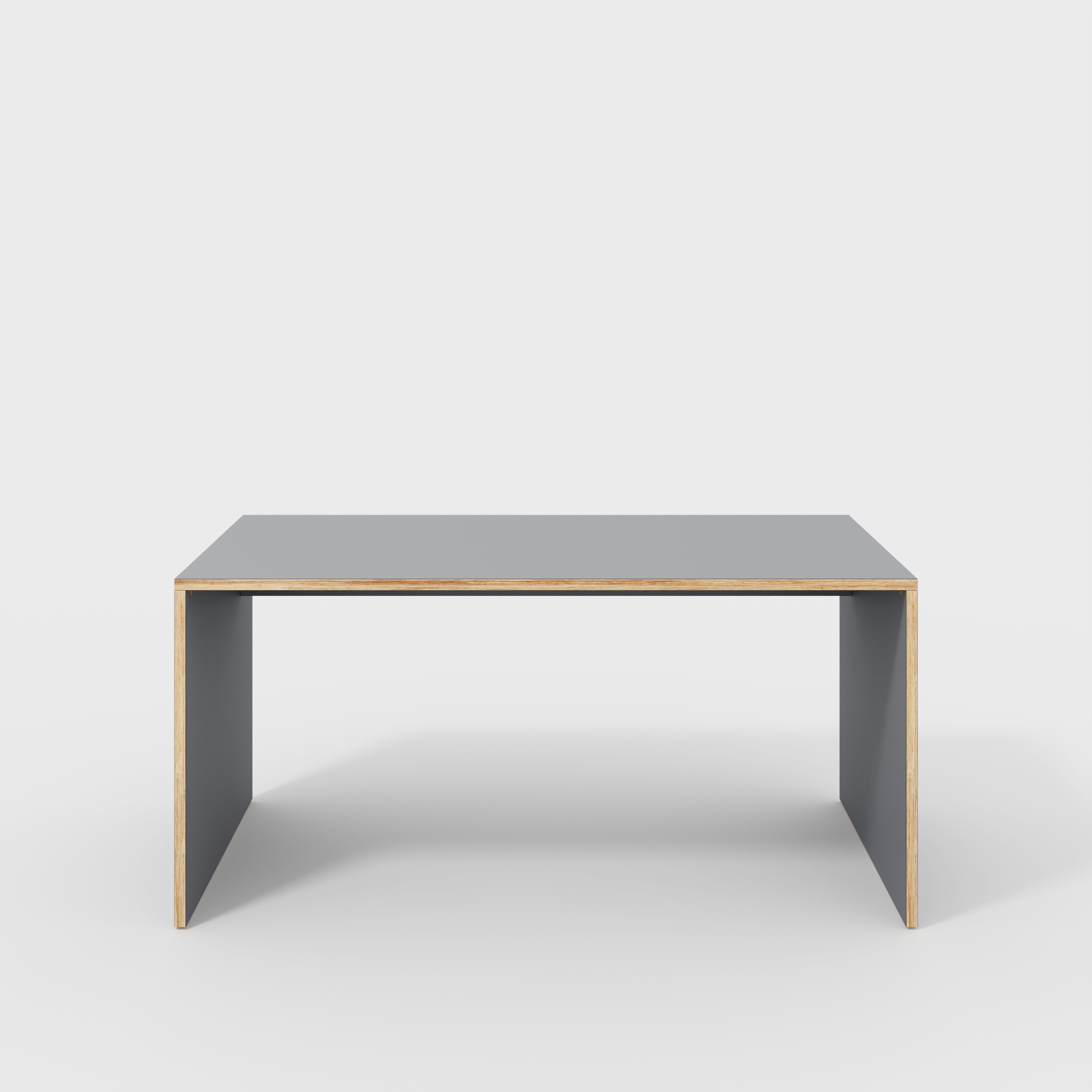 Plywood Desk with Solid Sides - Formica Tornado Grey - 1600(w) x 800(d) x 750(h)