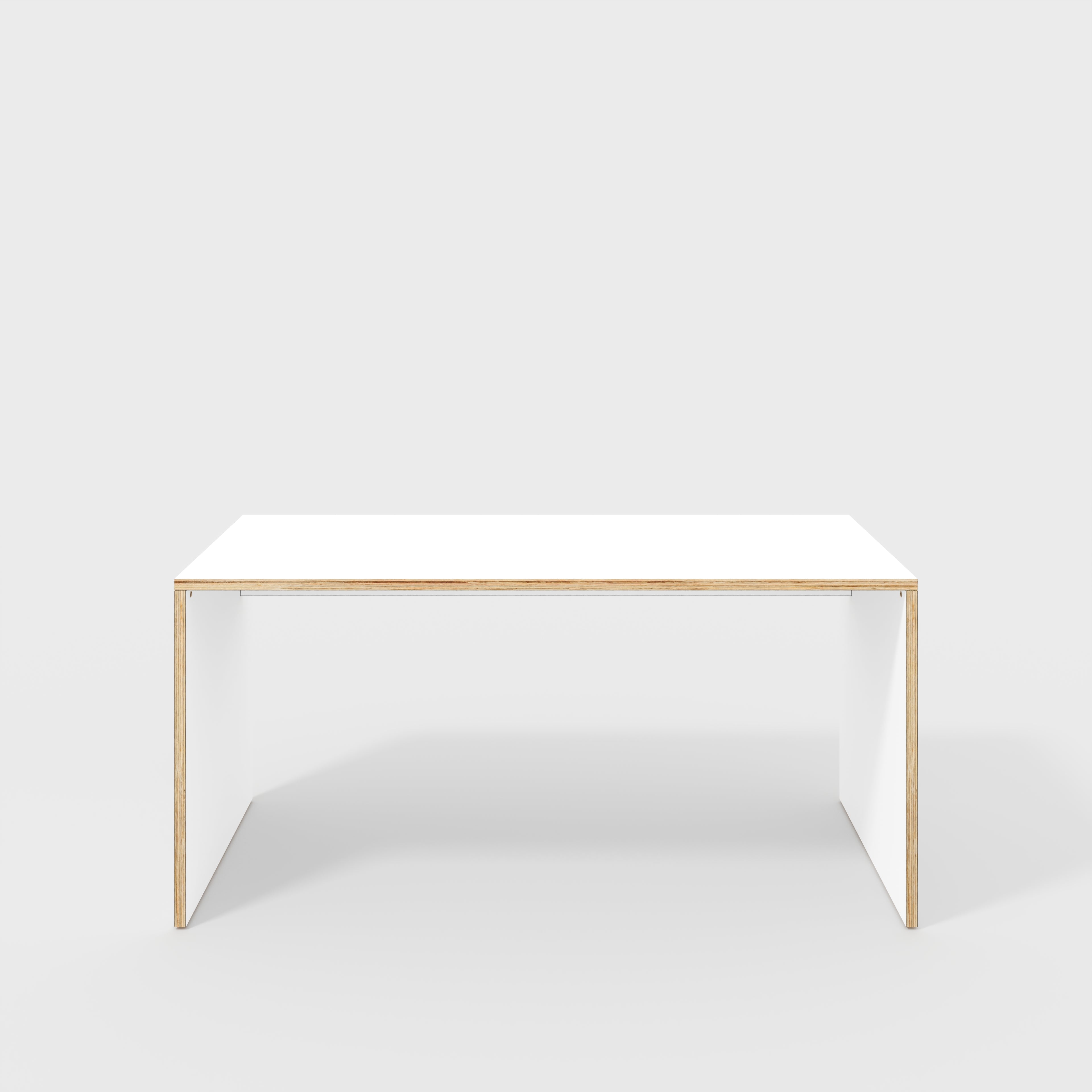 Plywood Desk with Solid Sides - Formica White - 1600(w) x 800(d) x 750(h)