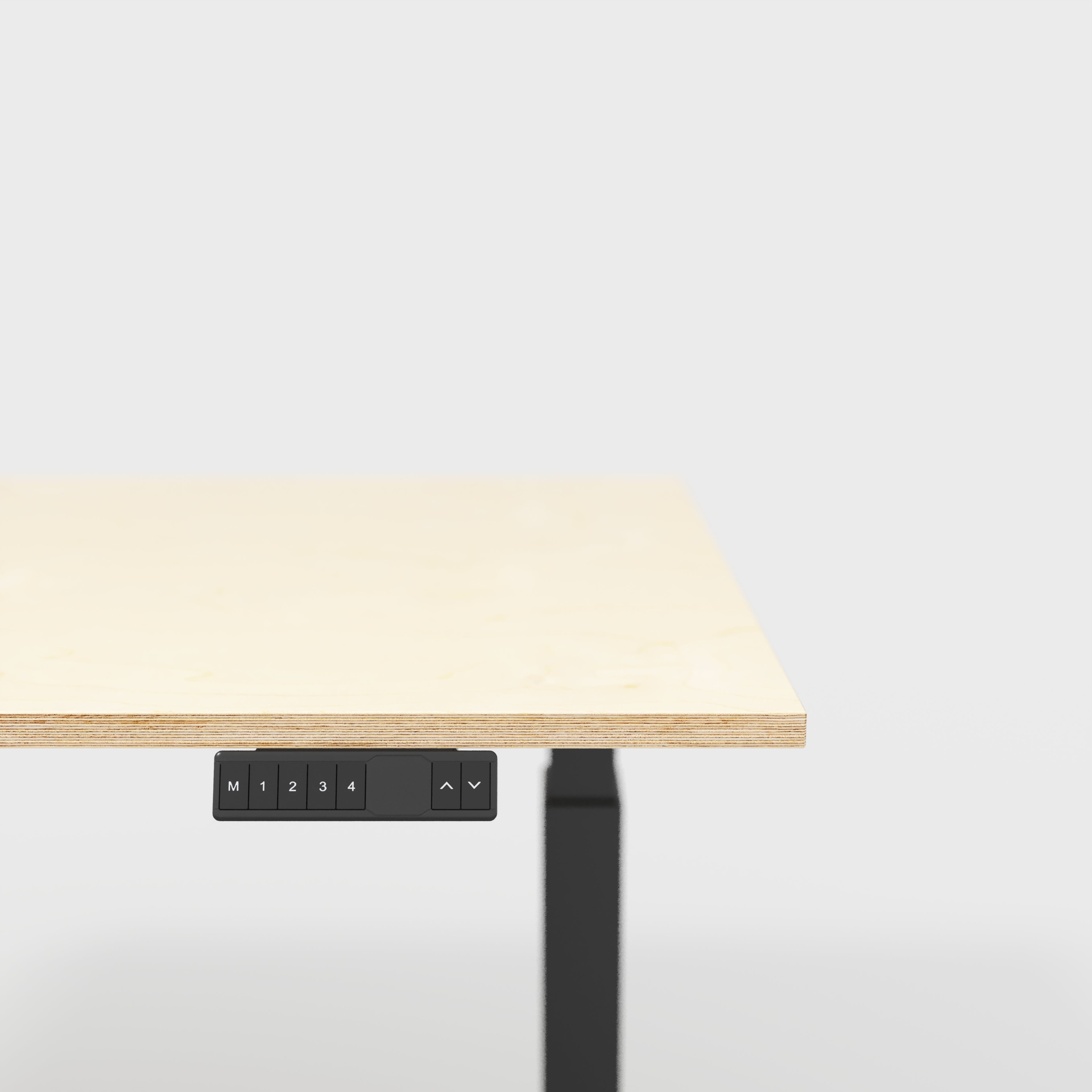 Plywood Sit Stand Desk with Black Frame - Plywood Birch - 1600(w) x 800(d)