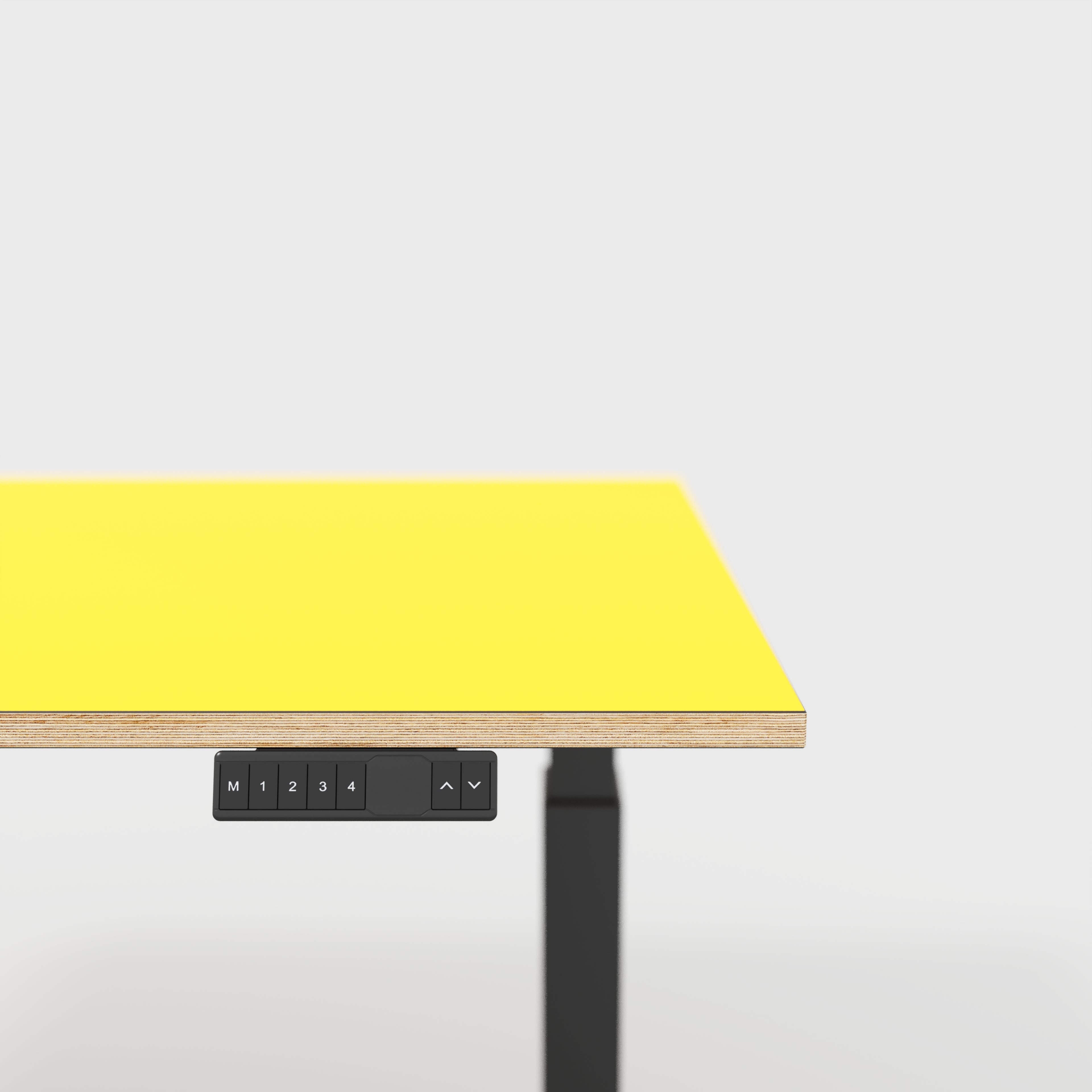 Plywood Sit Stand Desk with Black Frame - Formica Chrome Yellow - 1200(w) x 800(d)