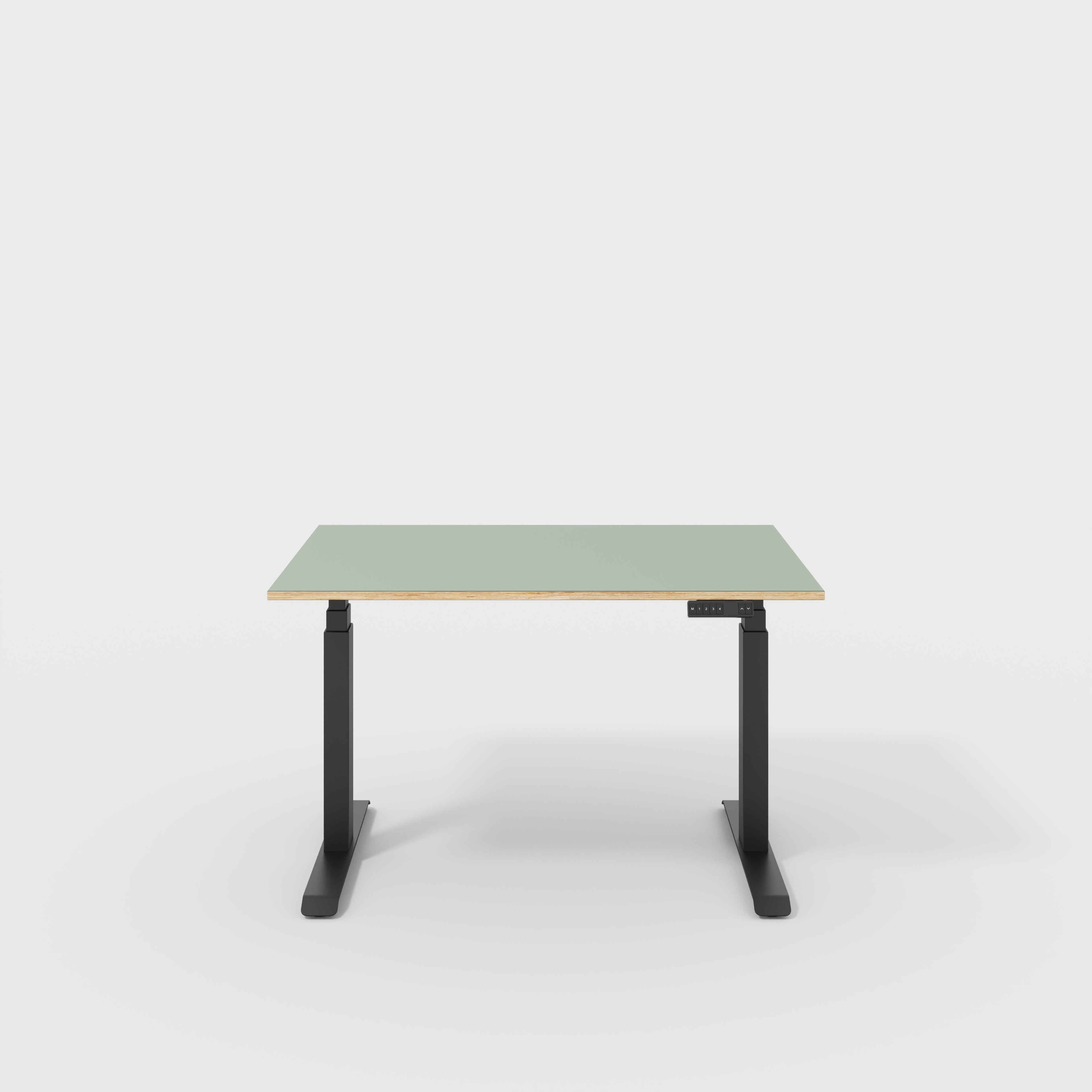 Plywood Sit Stand Desk with Black Frame - Formica Green Slate - 1200(w) x 800(d)