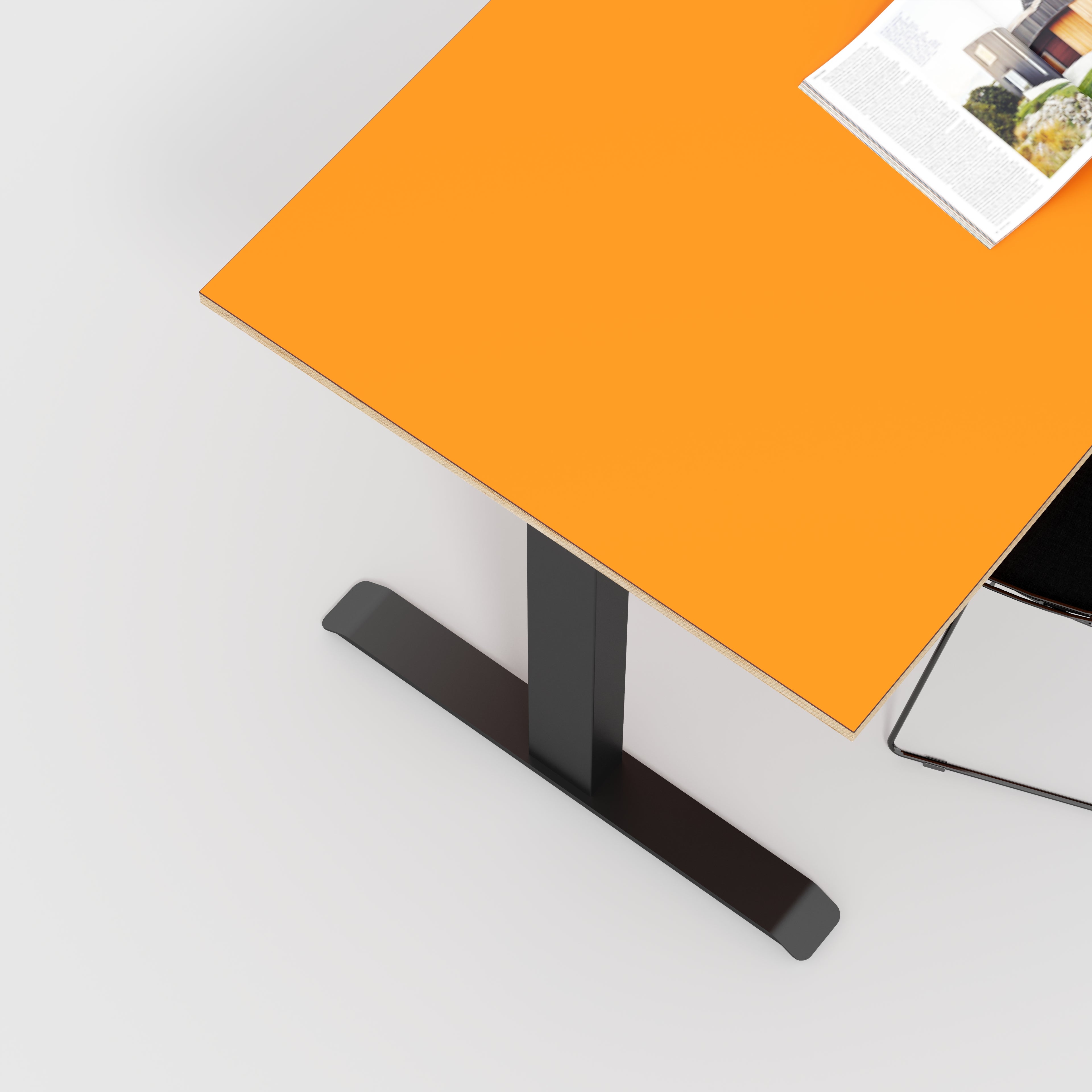 Plywood Sit Stand Desk with Black Frame - Formica Levante Orange - 1600(w) x 800(d)