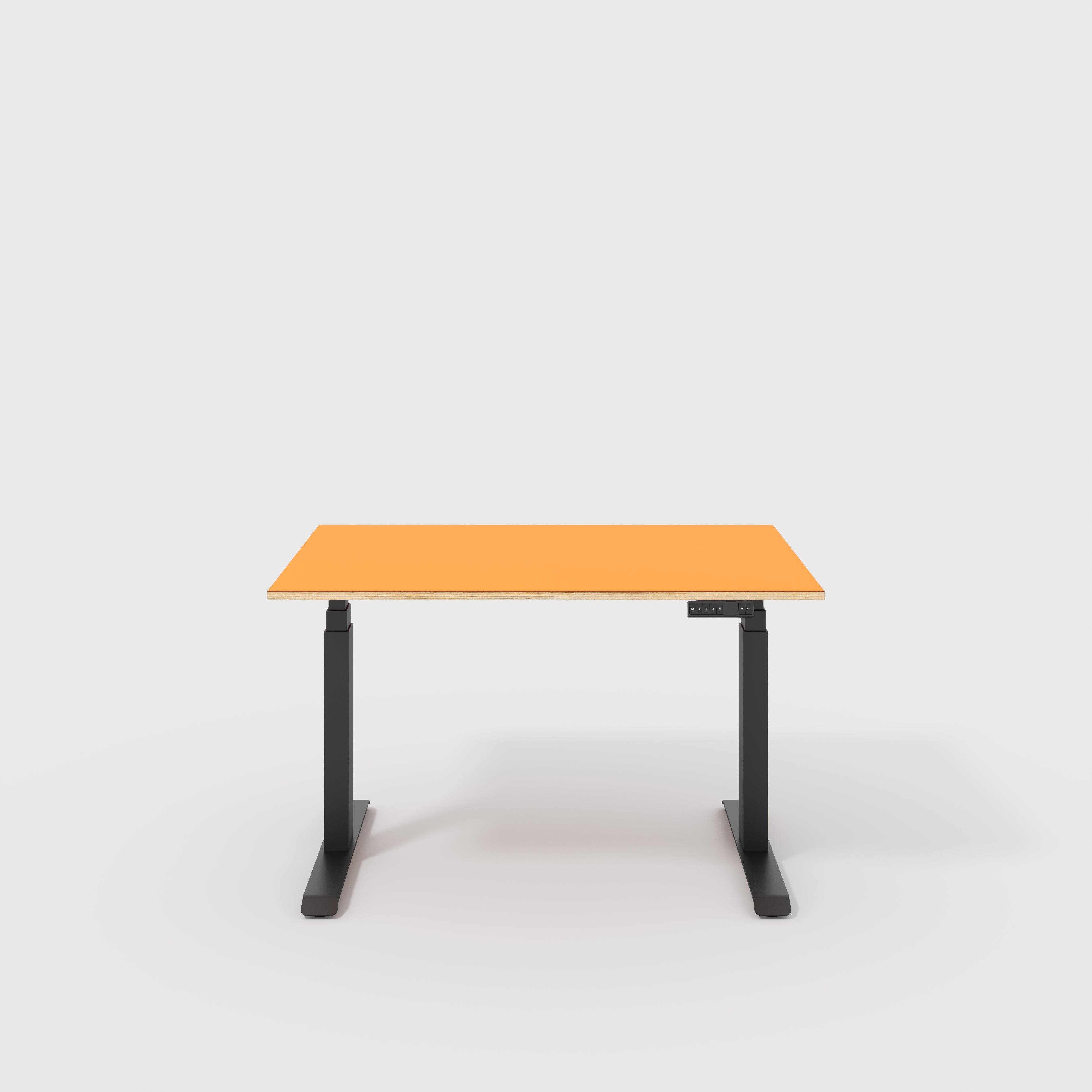 Plywood Sit Stand Desk with Black Frame - Formica Levante Orange - 1200(w) x 800(d)