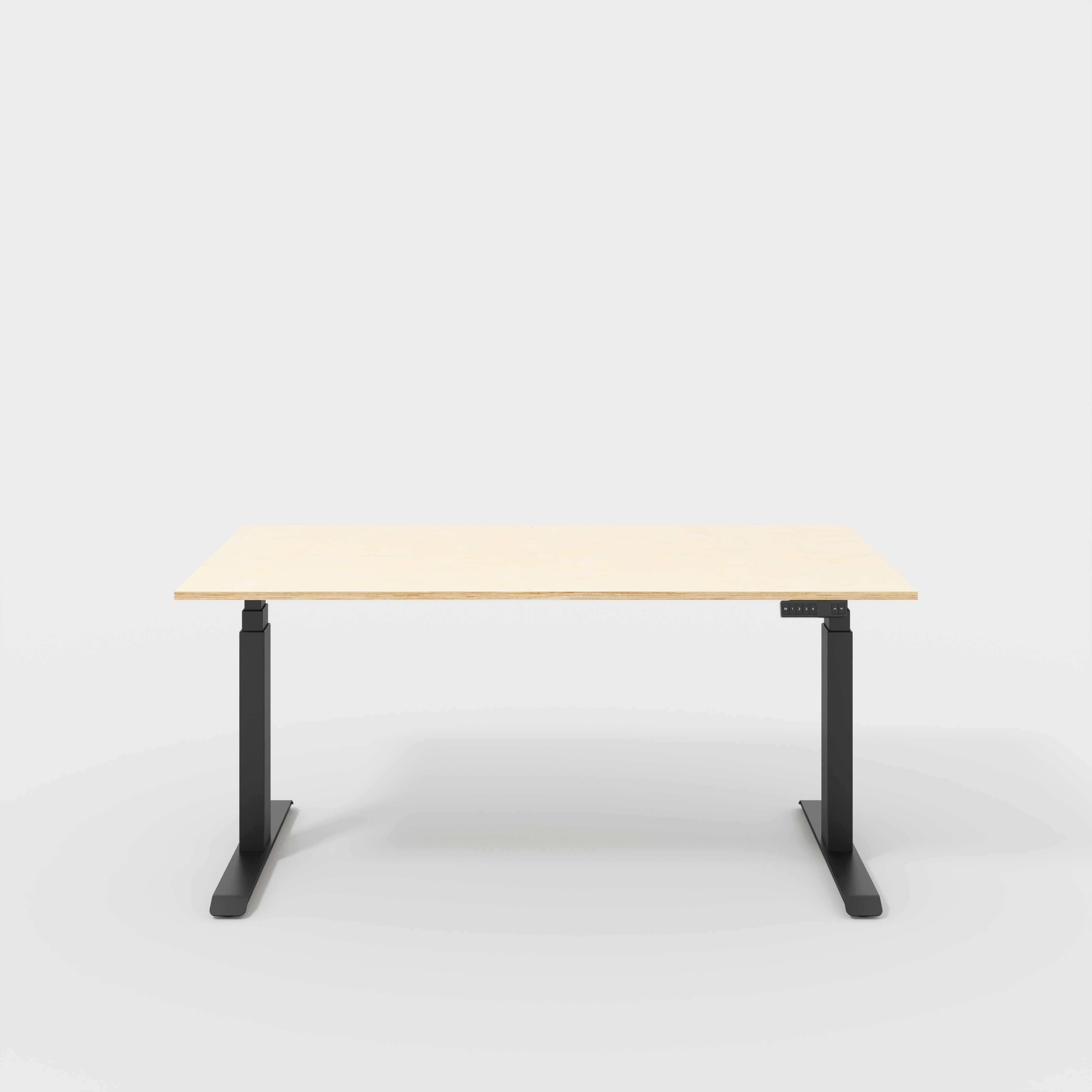 Sit Stand Desk with Black Frame - Plywood Birch - 1600(w) x 800(d)