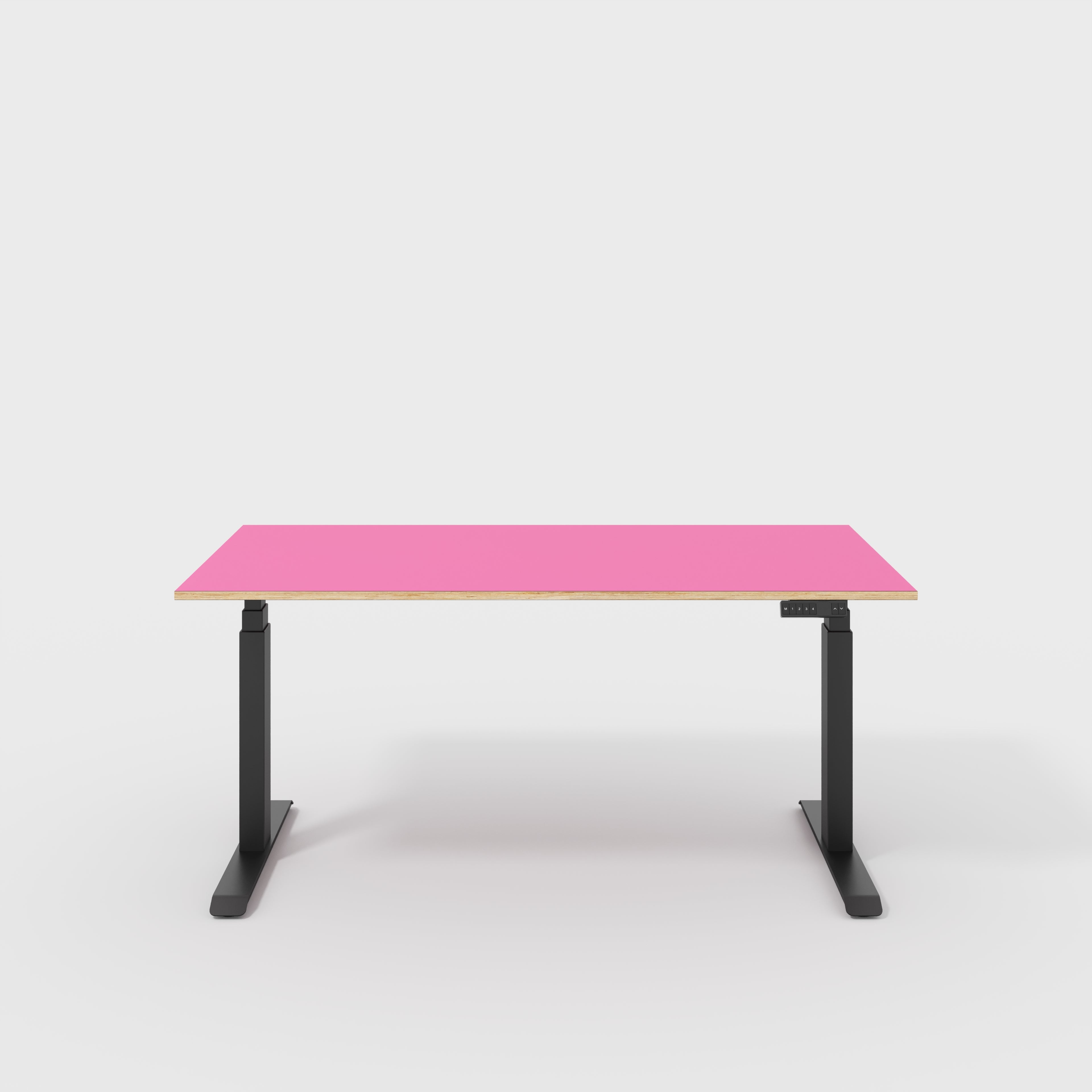 Sit Stand Desk with Black Frame - Formica Juicy Pink - 1600(w) x 800(d)