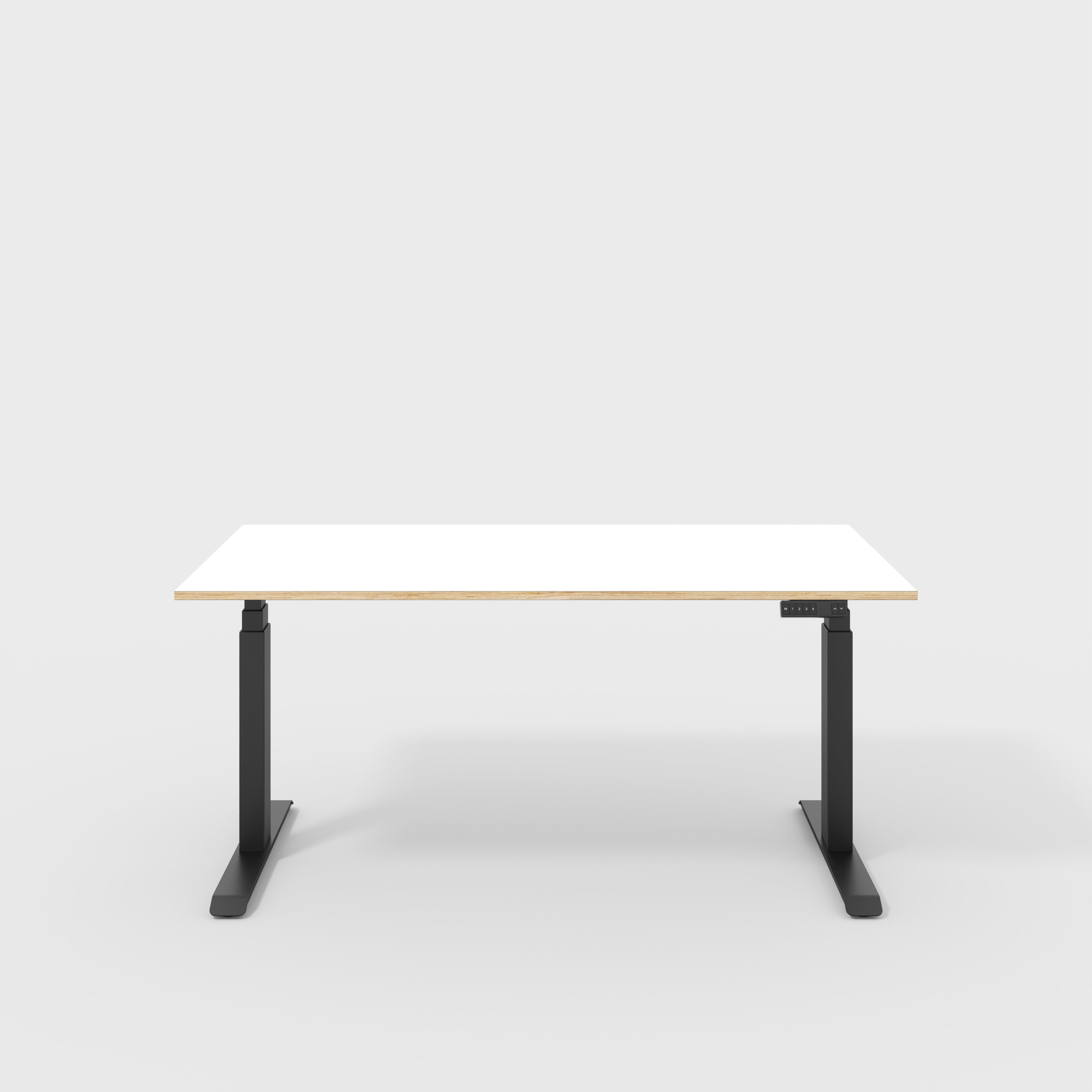 Sit Stand Desk with Black Frame - Formica White - 1600(w) x 800(d)