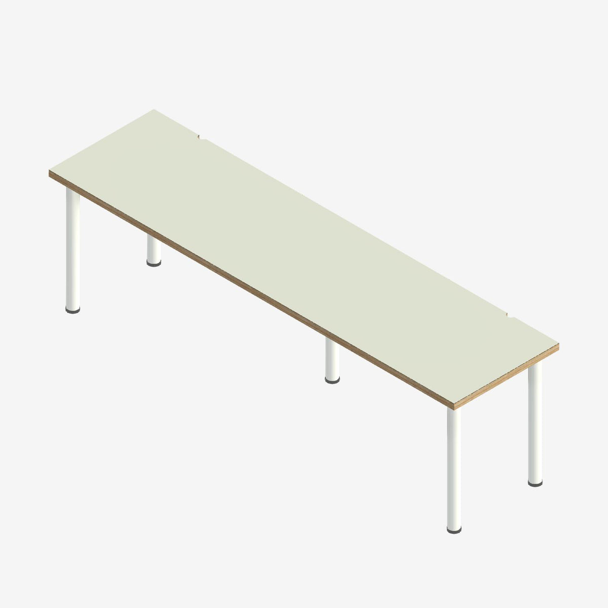 Custom Plywood Desk with Round Legs in Other