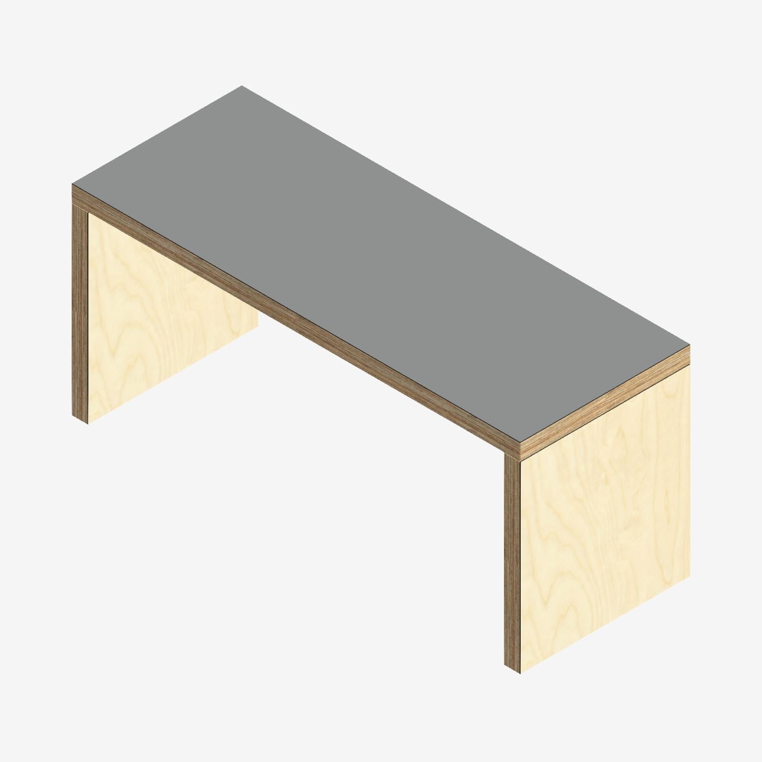 Custom Plywood Bench Seat with Solid Sides in Laminated Plywood Tornado