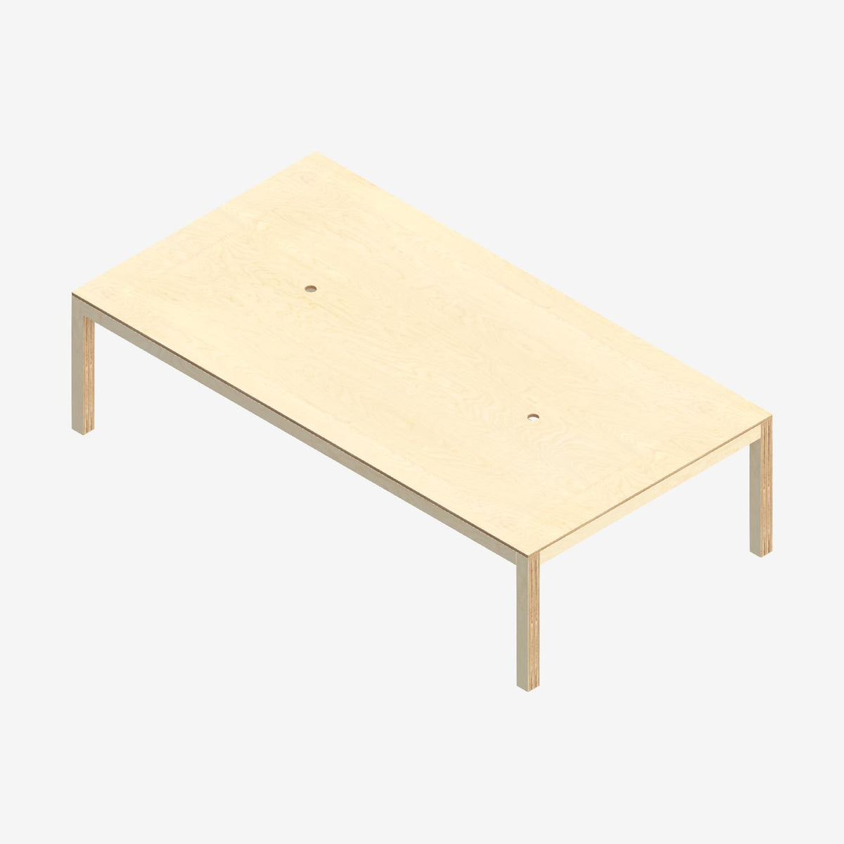Custom Plywood Table with Solid Frame in Natural Plywood