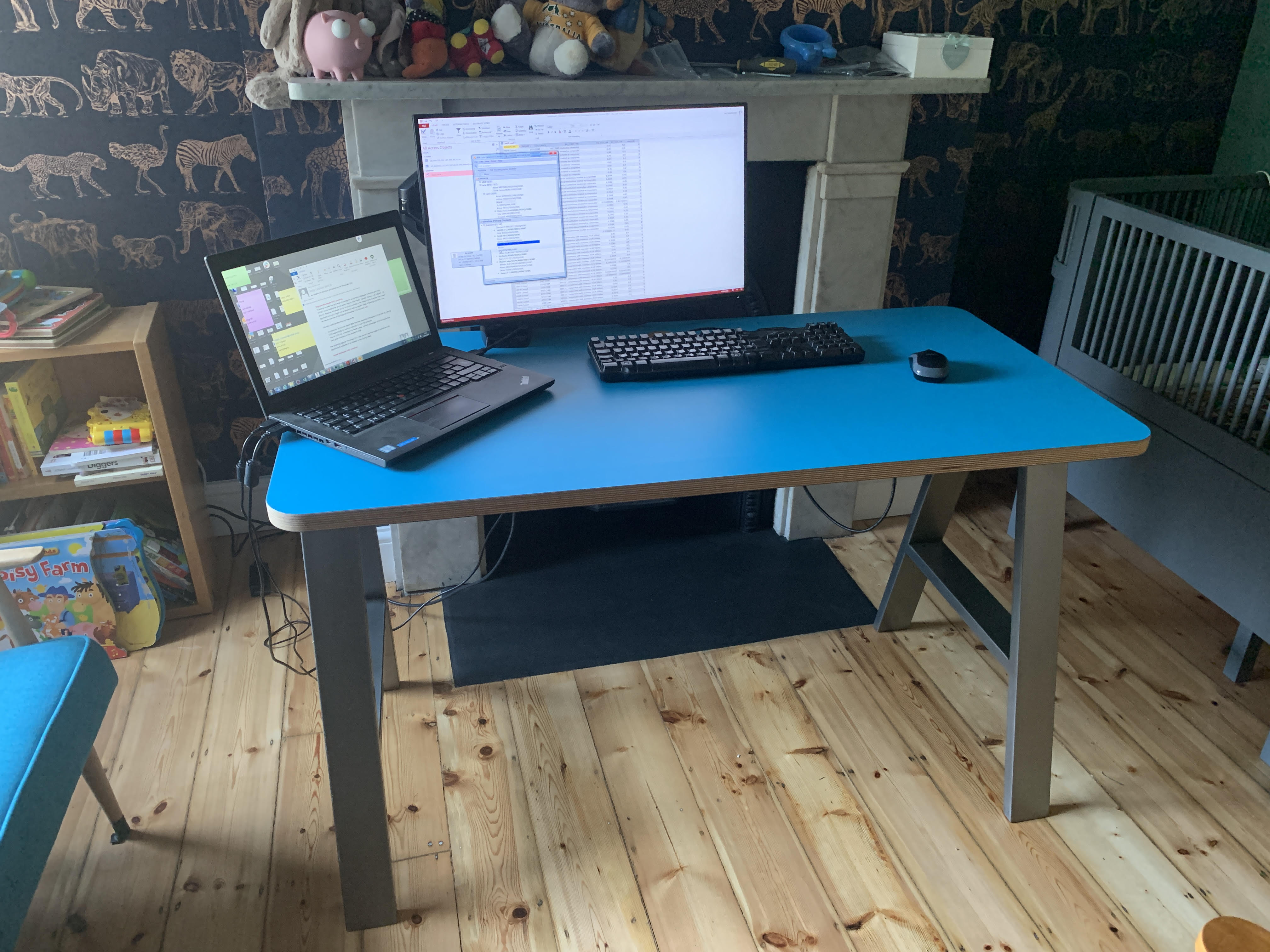 Custom Plywood Desk with Industrial Legs