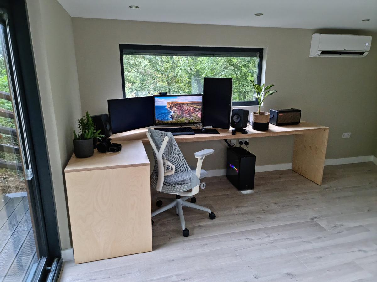 Custom Plywood Desk with Solid Frame