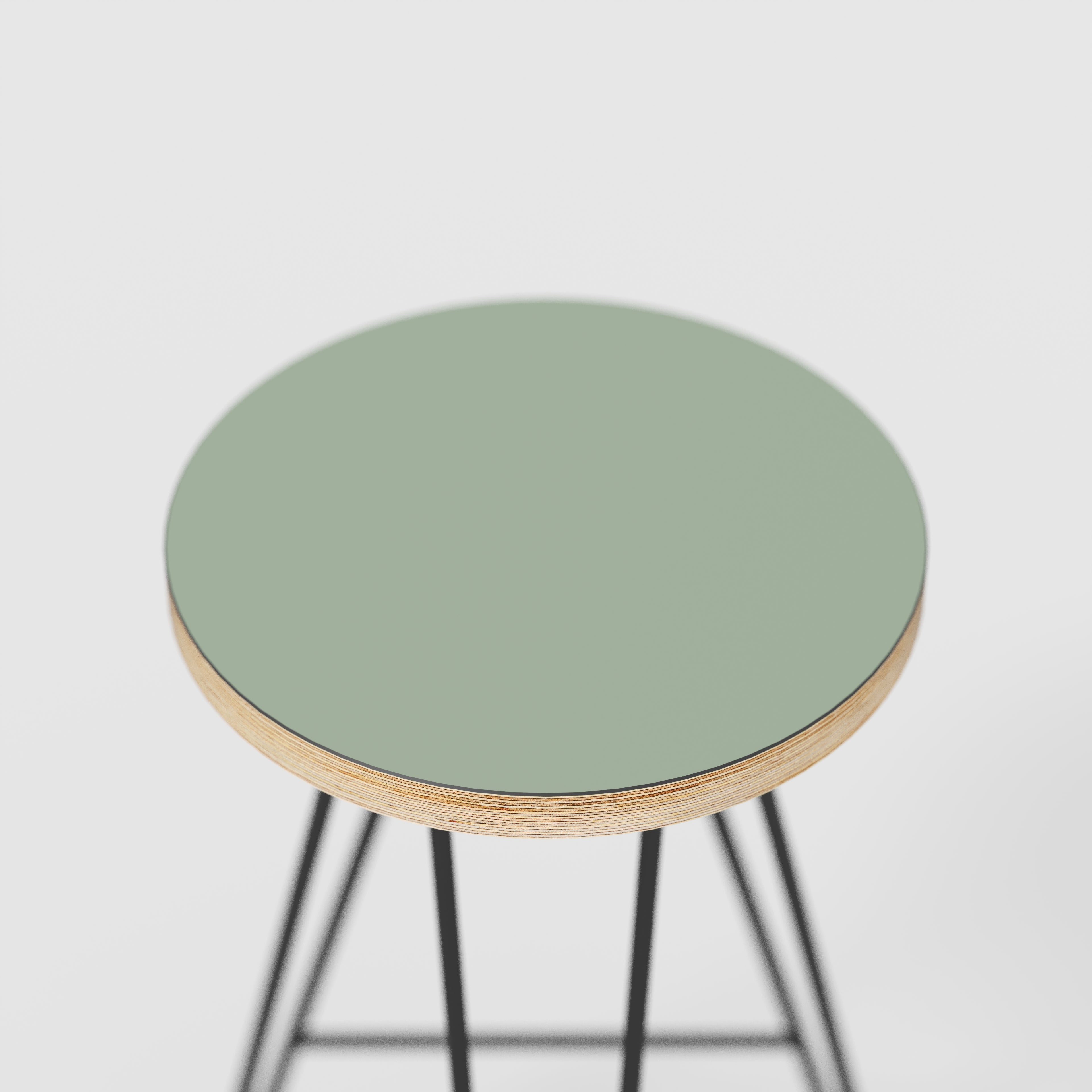 Bar Stool with Black Hairpin Base - Formica Green Slate