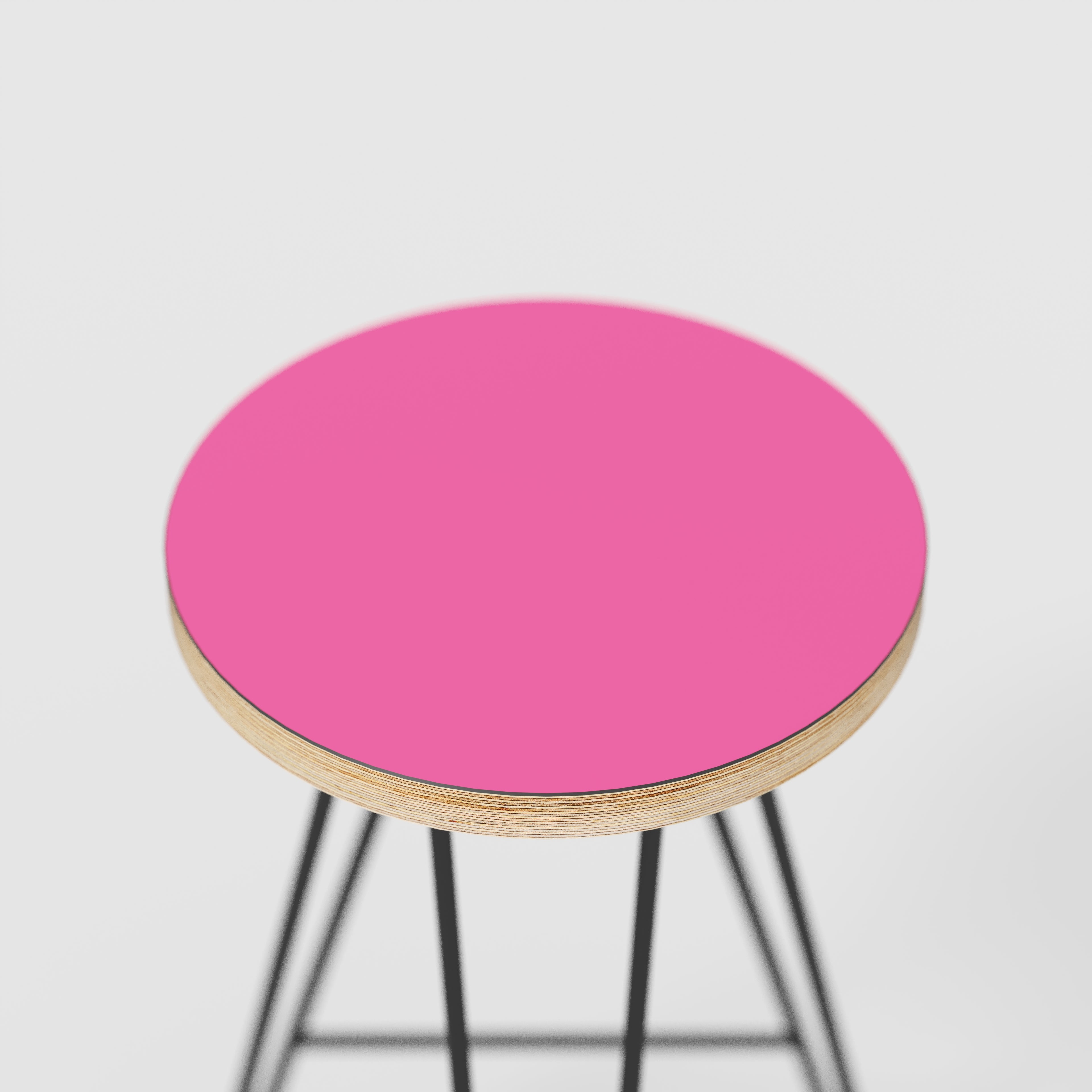 Bar Stool with Black Hairpin Base - Formica Juicy Pink