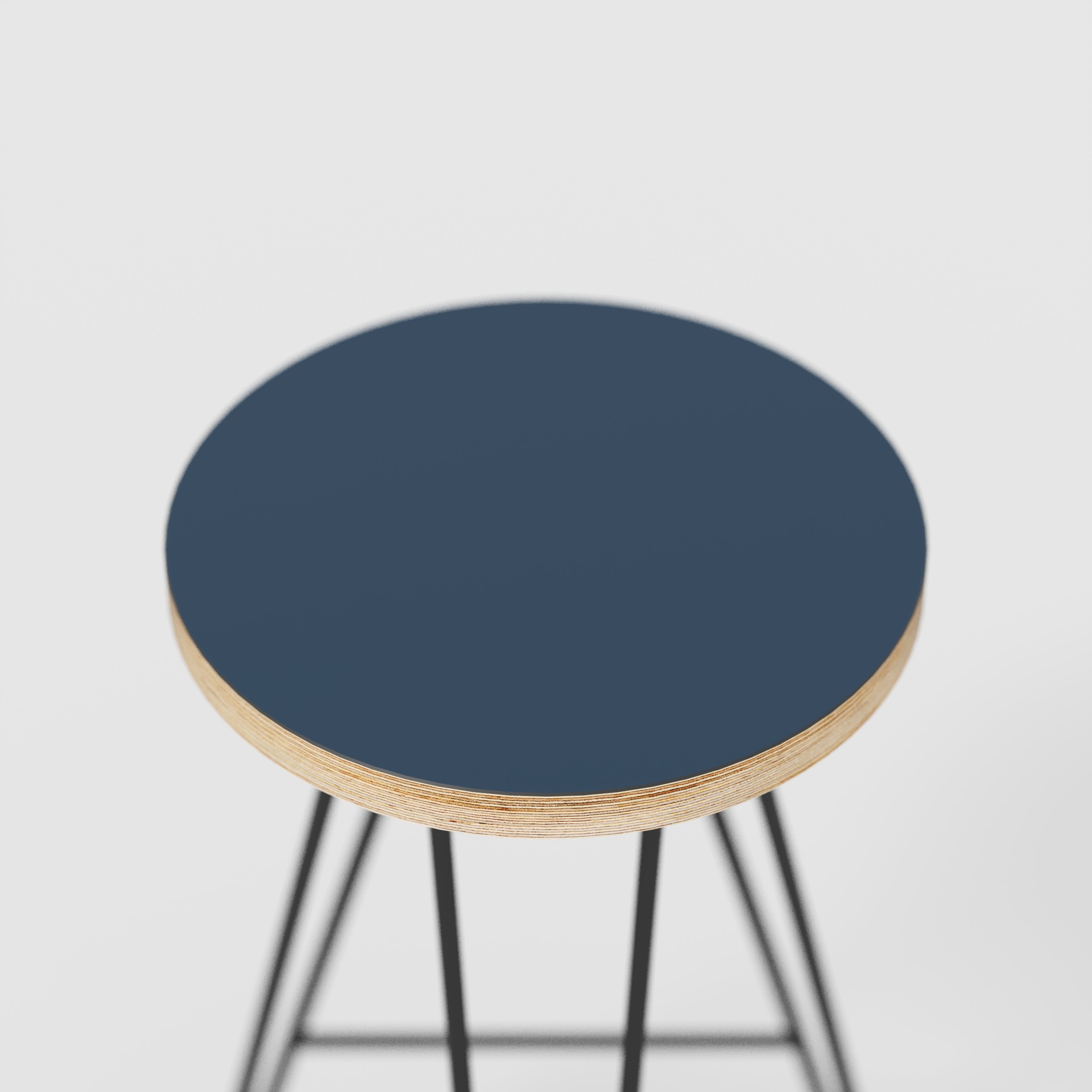 Bar Stool with Black Hairpin Base - Formica Night Sea Blue