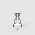 Bar Stool with Black Hairpin Base - Formica Night Sea Blue