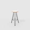Bar Stool with Black Hairpin Base - Formica White