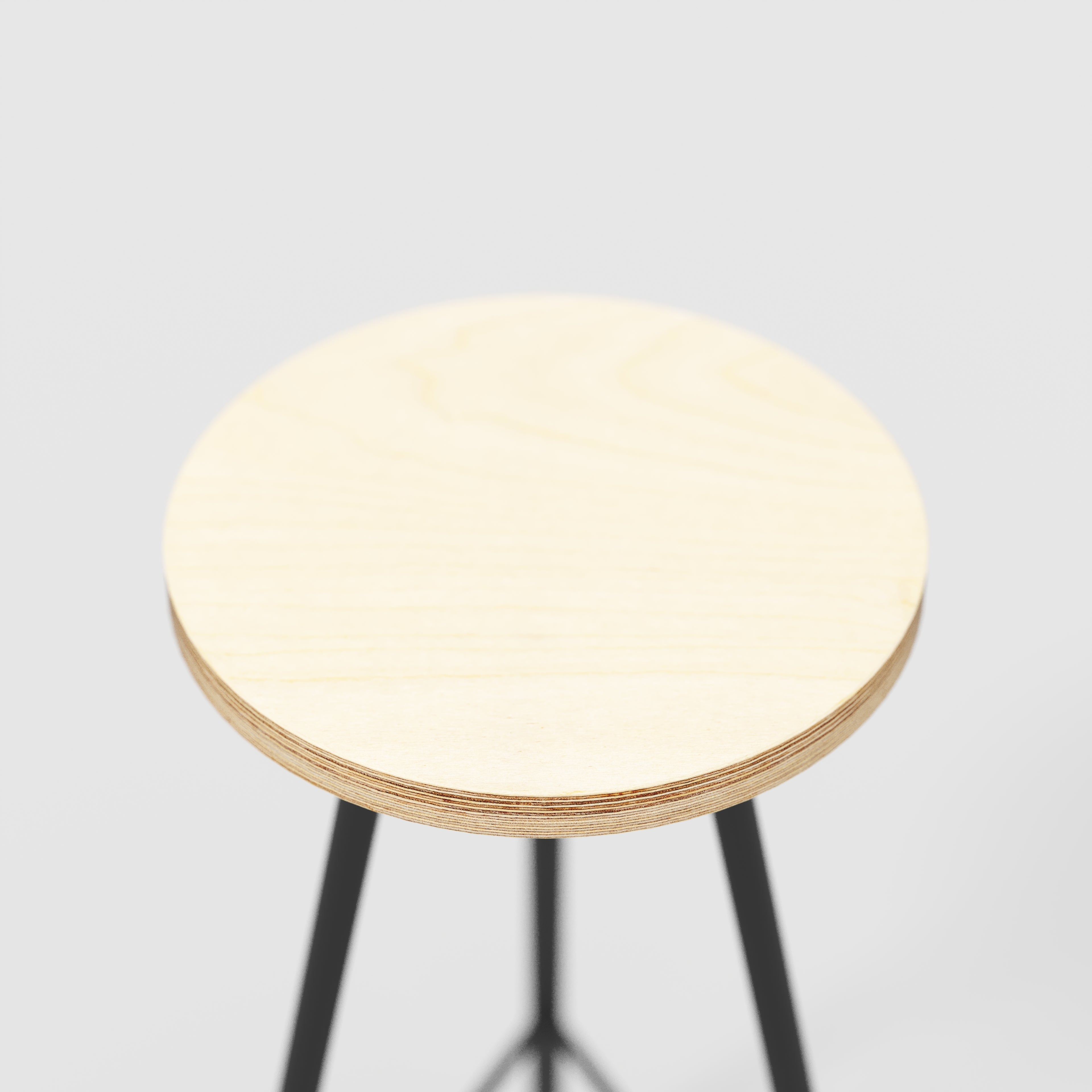 Bar Stool with Black Nord Base - Plywood Birch