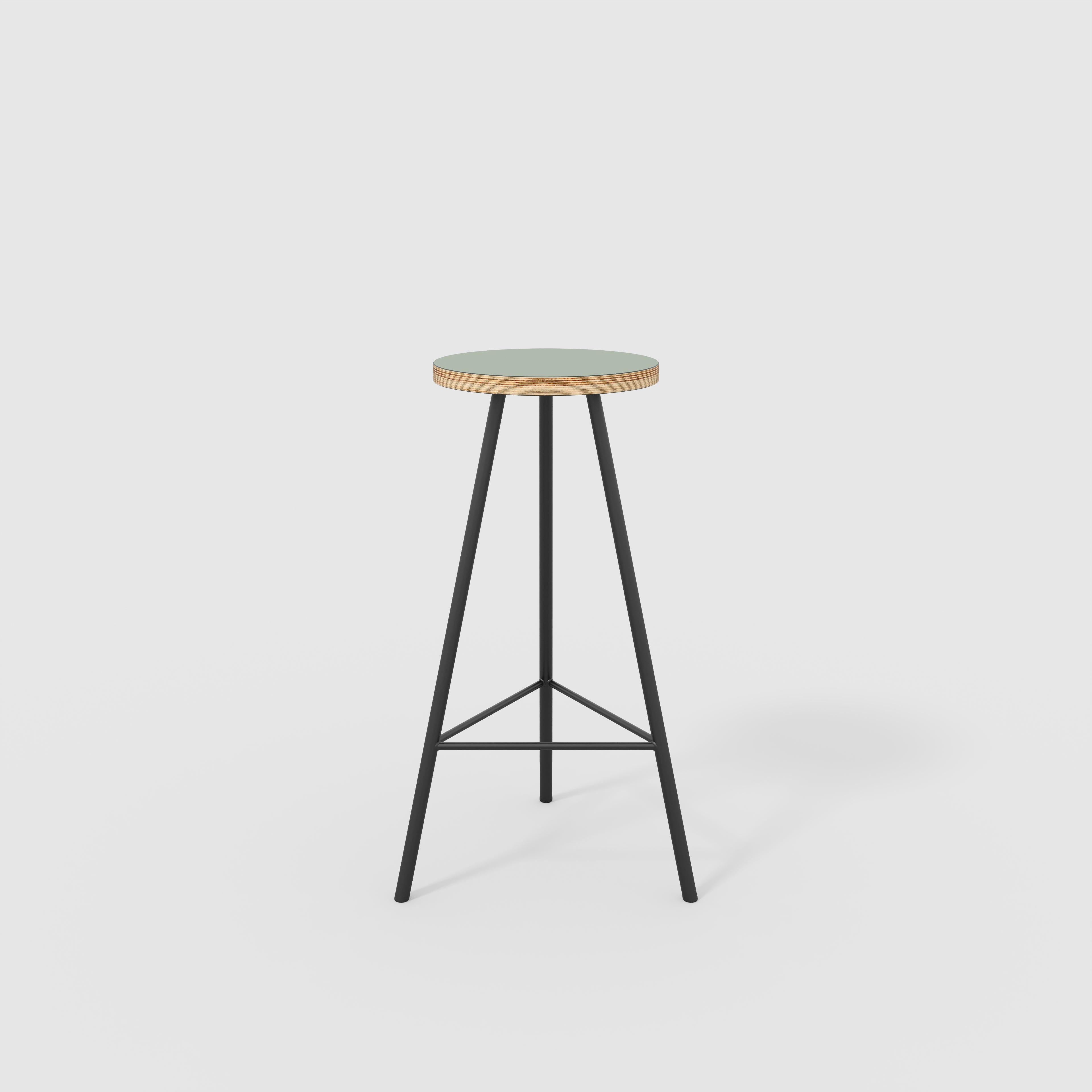 Bar Stool with Black Nord Base - Formica Green Slate