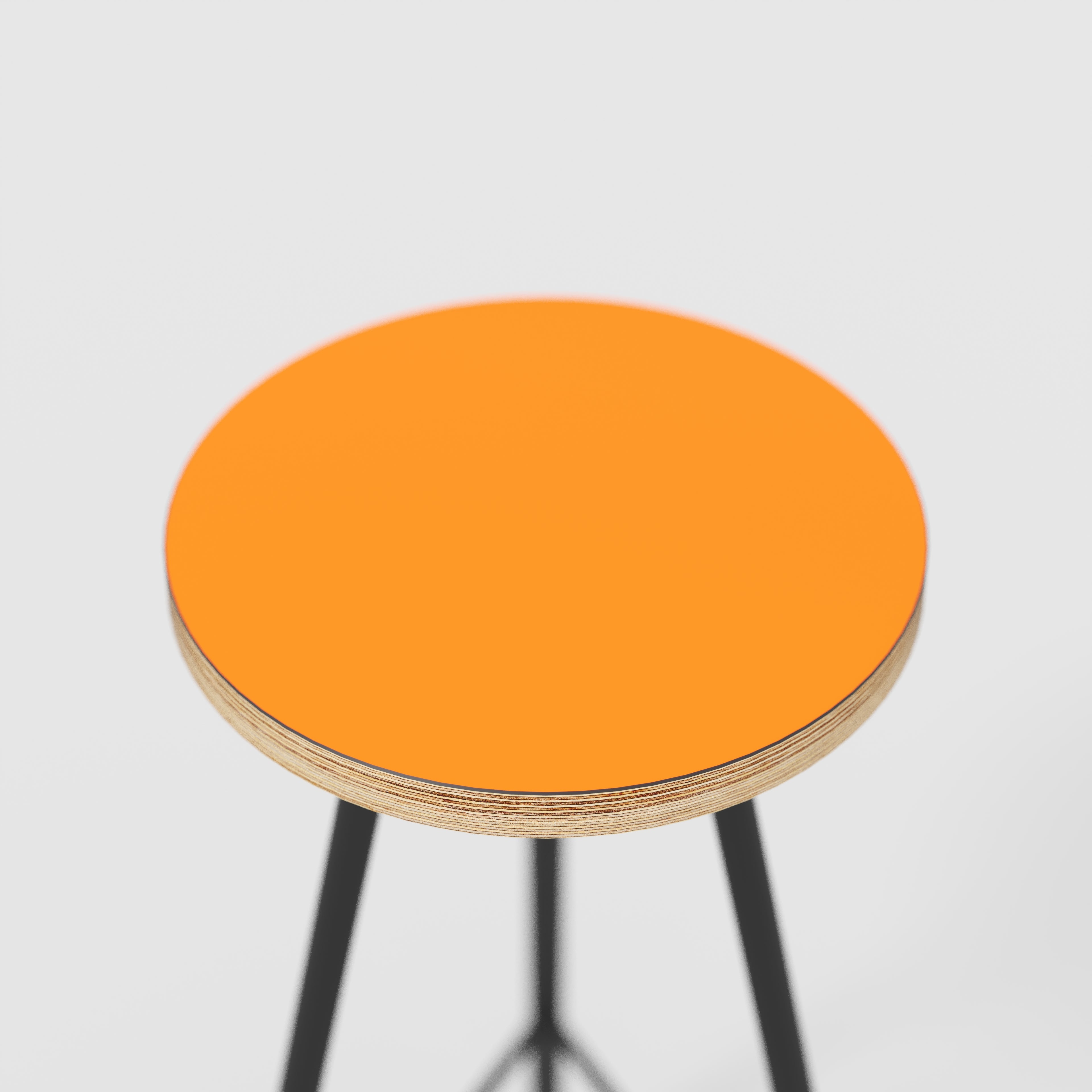 Bar Stool with Black Nord Base - Formica Levante Orange