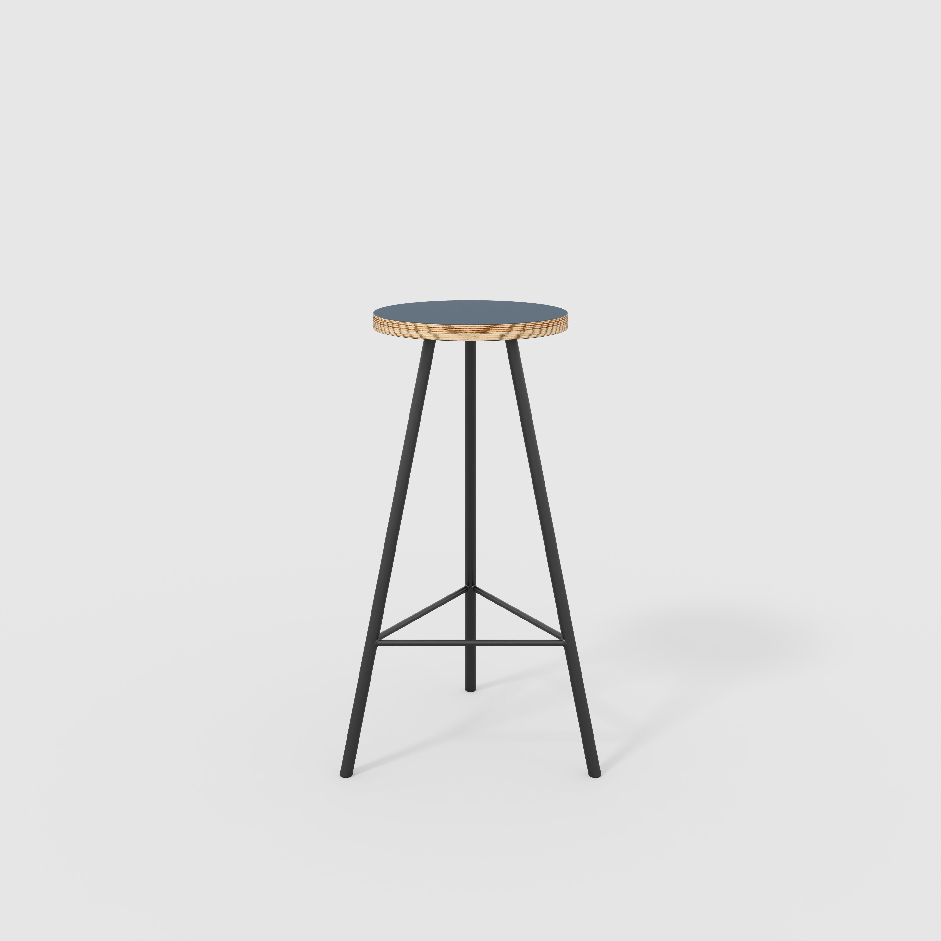 Bar Stool with Black Nord Base - Formica Night Sea Blue