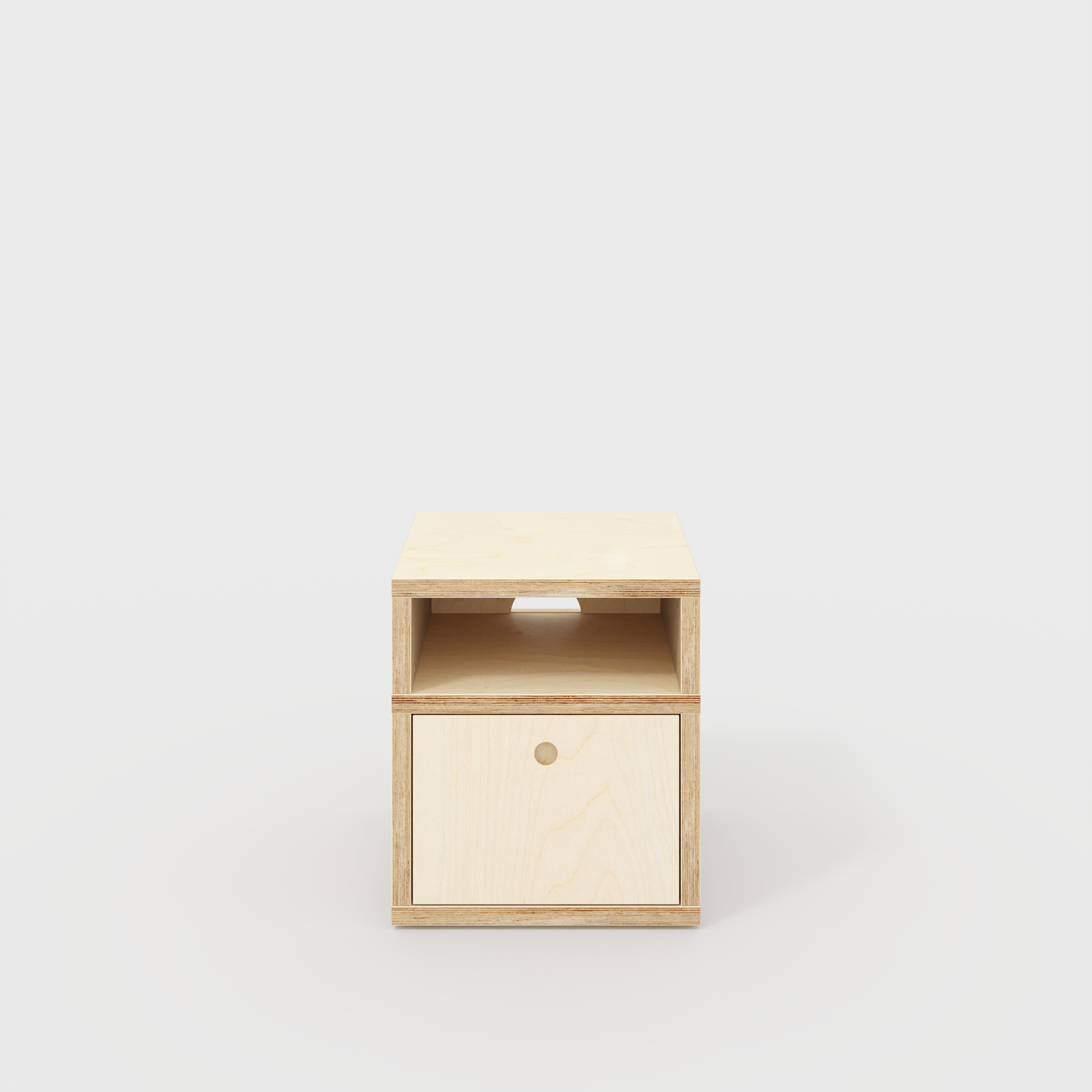Bedside Table - Type 2 - with Drawer - Plywood Birch - 400(w) x 400(d) x 450(h)