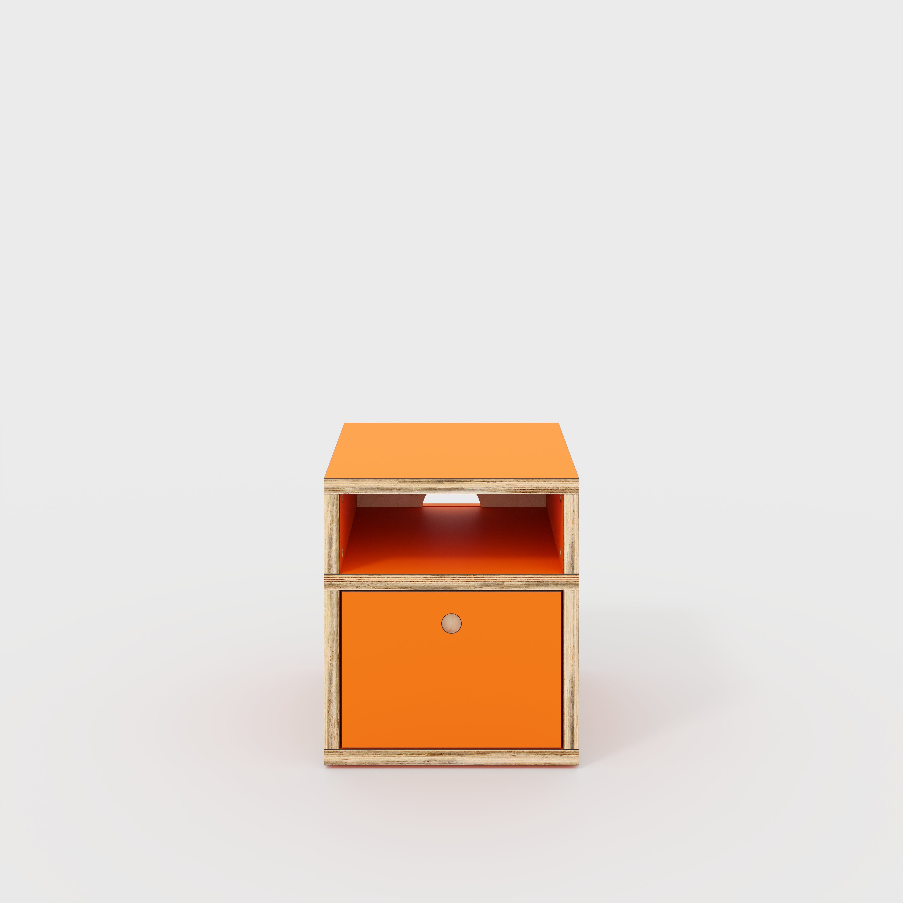 Bedside Table - Type 2 - with Drawer - Formica Levante Orange - 400(w) x 400(d) x 450(h)