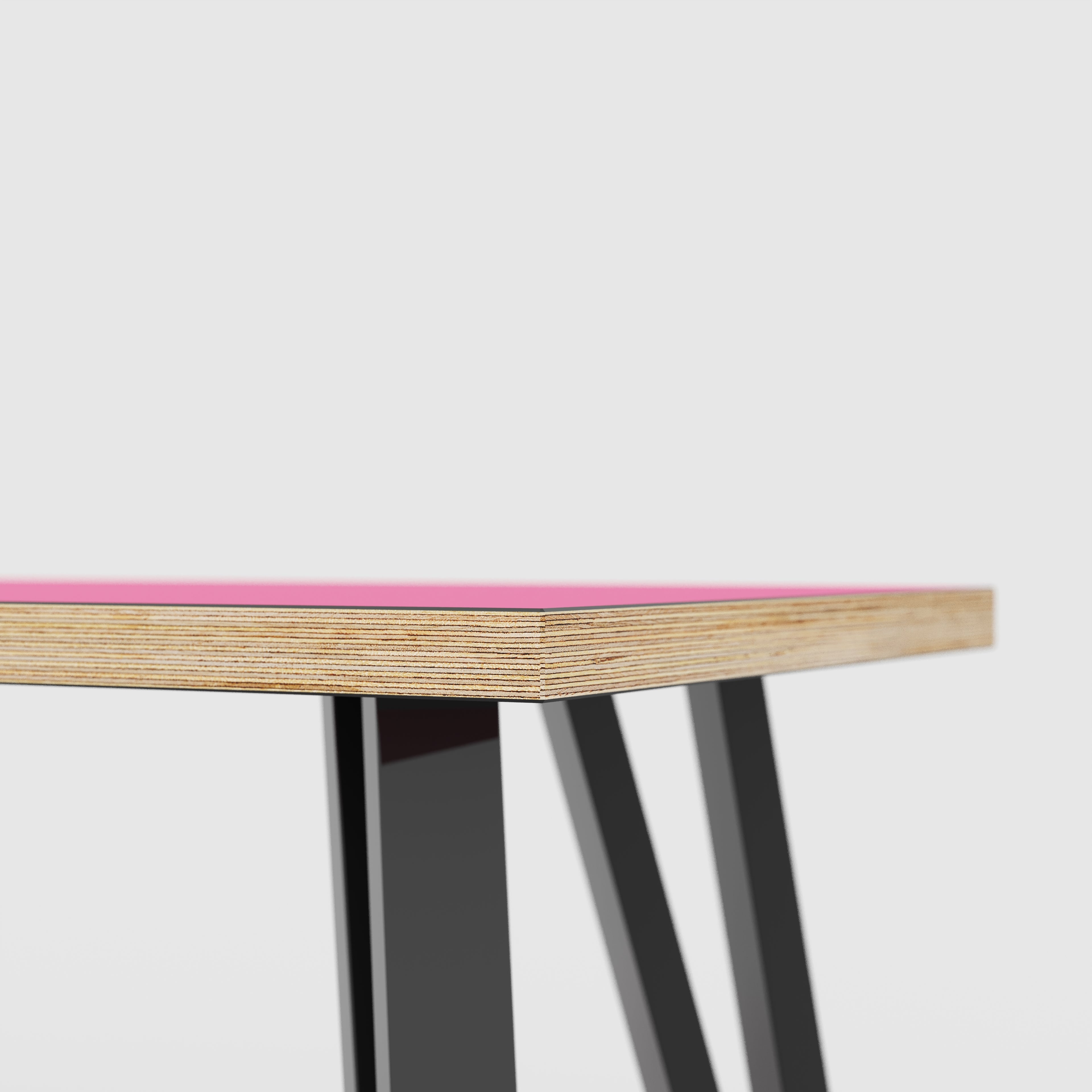 Bench Seat with Black Box Hairpin Legs - Formica Juicy Pink - 1200(w) x 400(d) x 450(h)