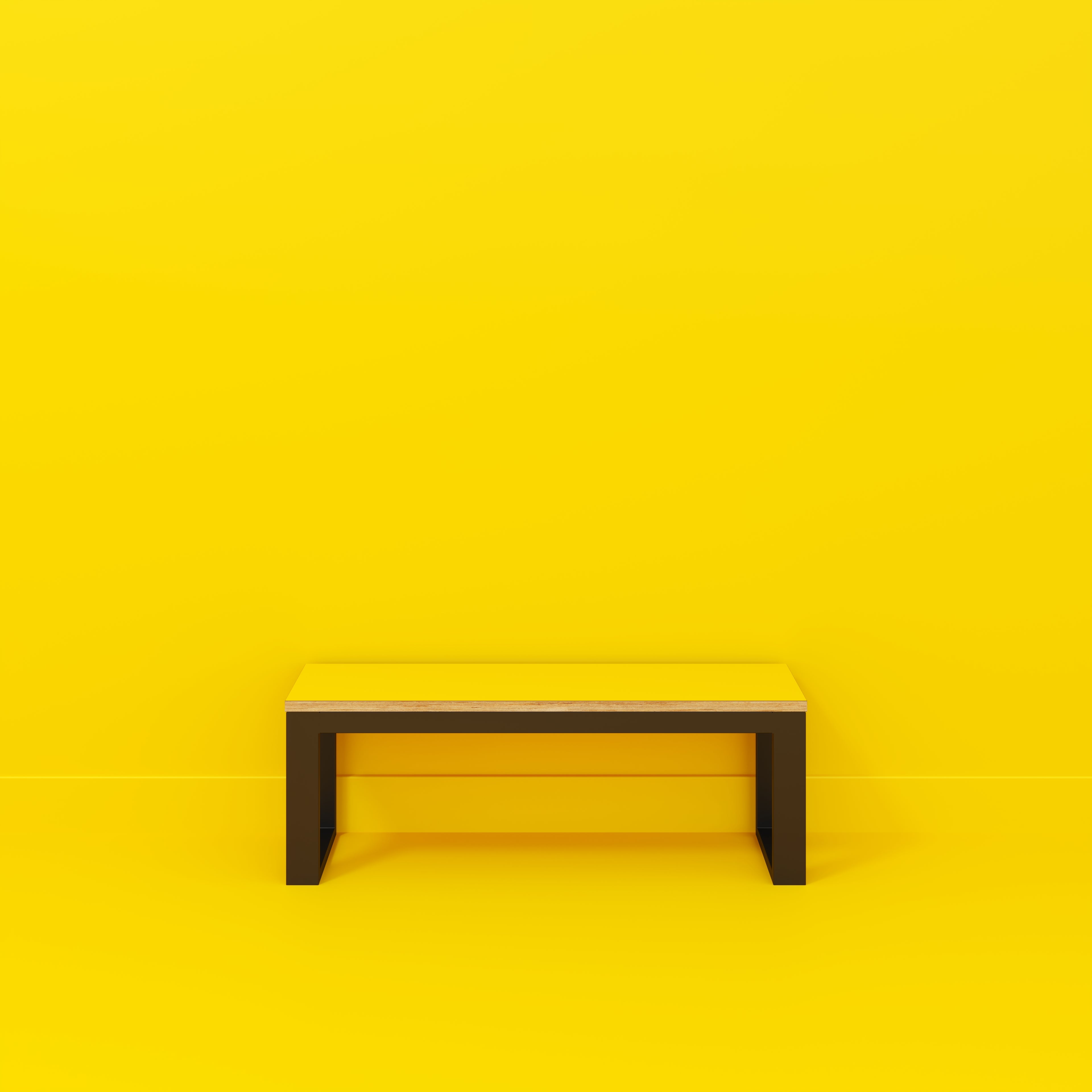Bench Seat with Black Industrial Frame - Formica Chrome Yellow - 1200(w) x 325(d)