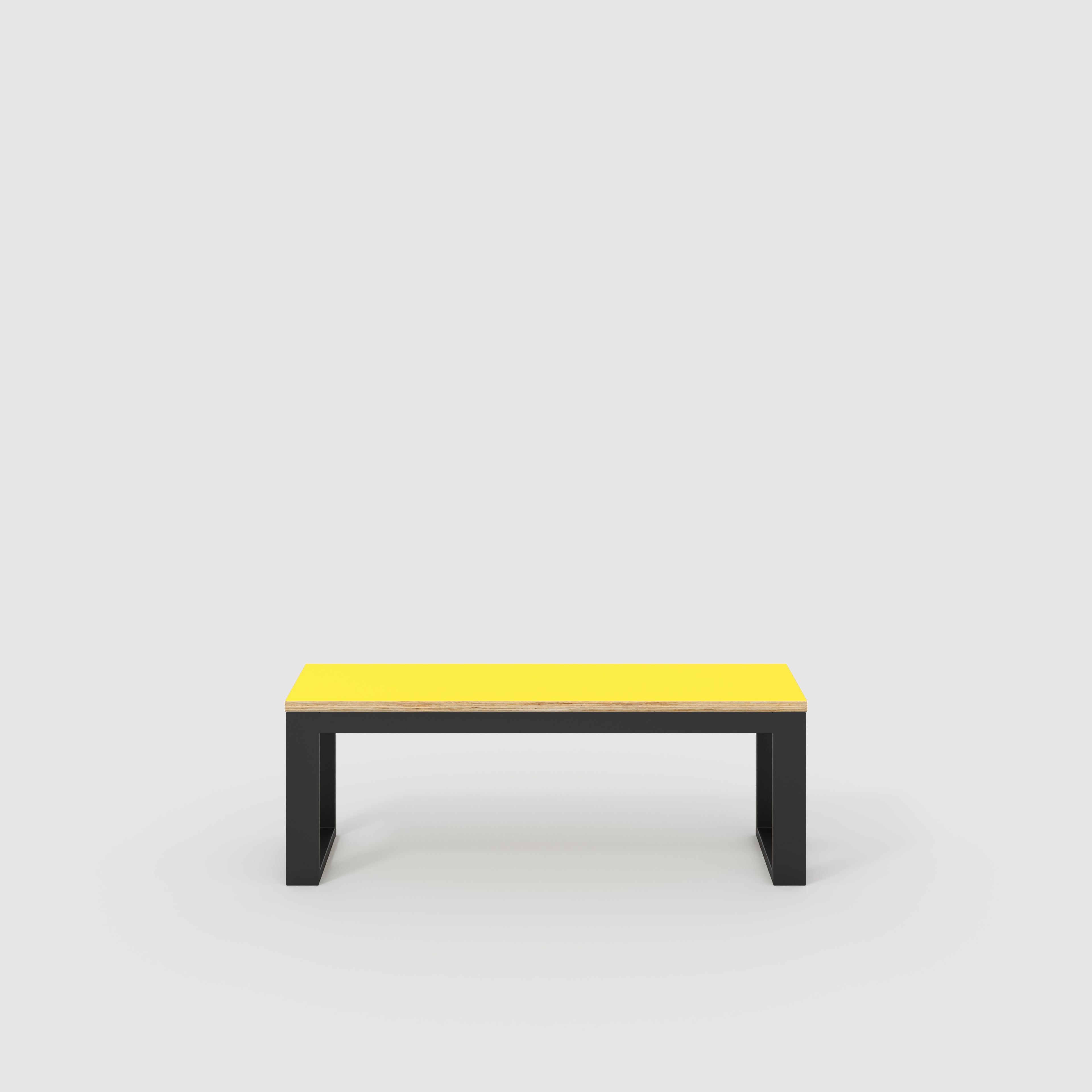 Bench Seat with Black Industrial Frame - Formica Chrome Yellow - 1200(w) x 325(d)