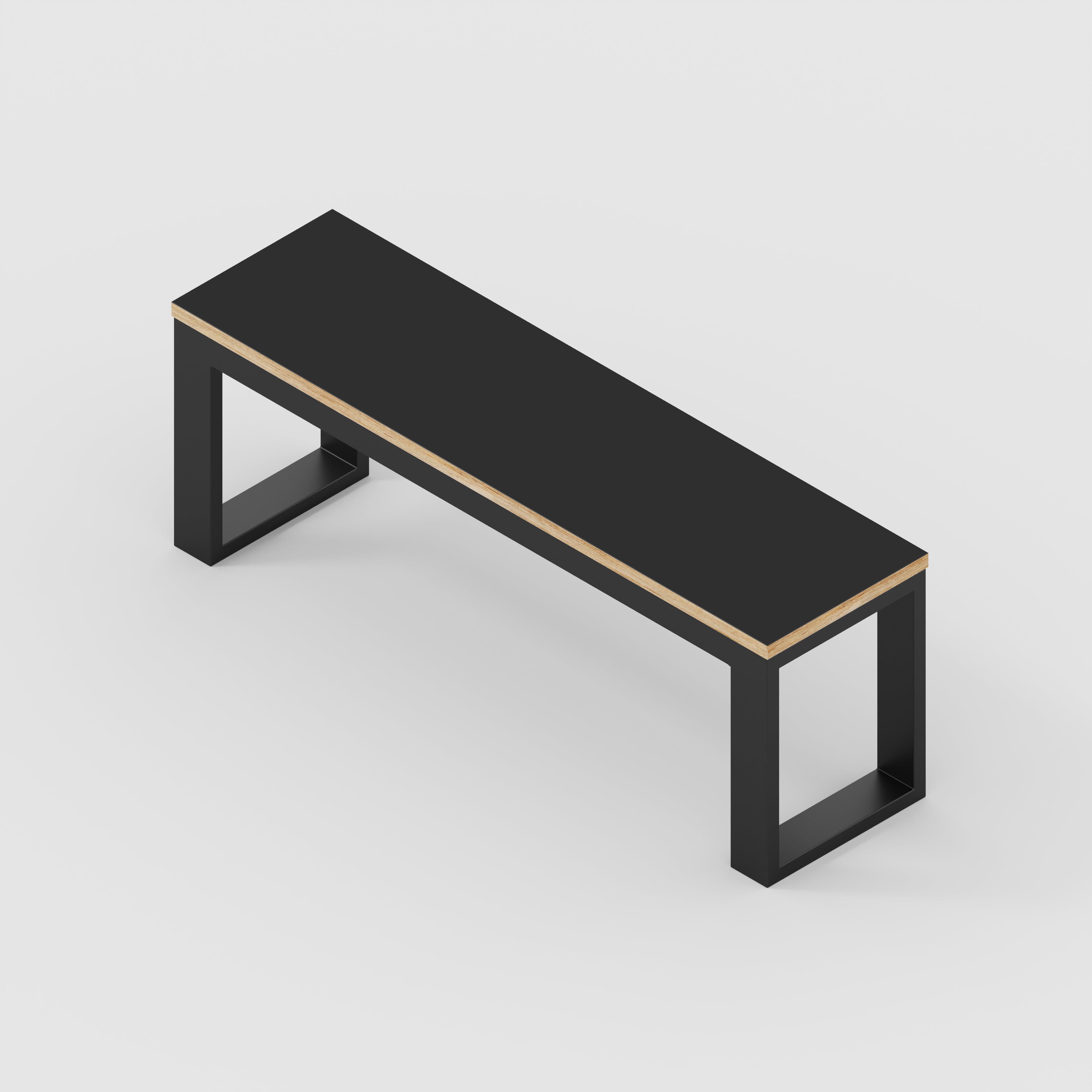 Bench Seat with Black Industrial Frame - Formica Diamond Black - 1200 ...