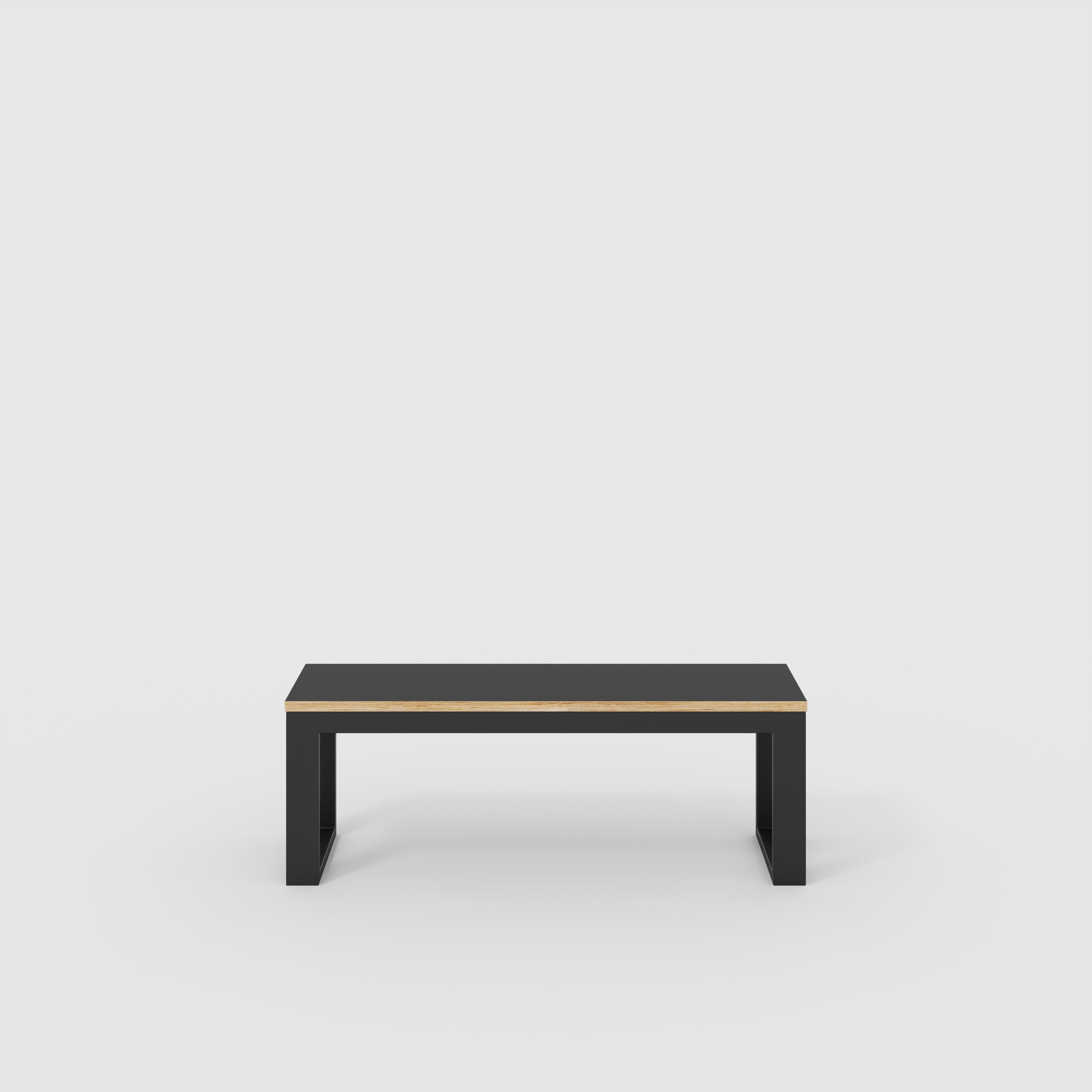 Bench Seat with Black Industrial Frame - Formica Diamond Black - 1200(w) x 325(d)