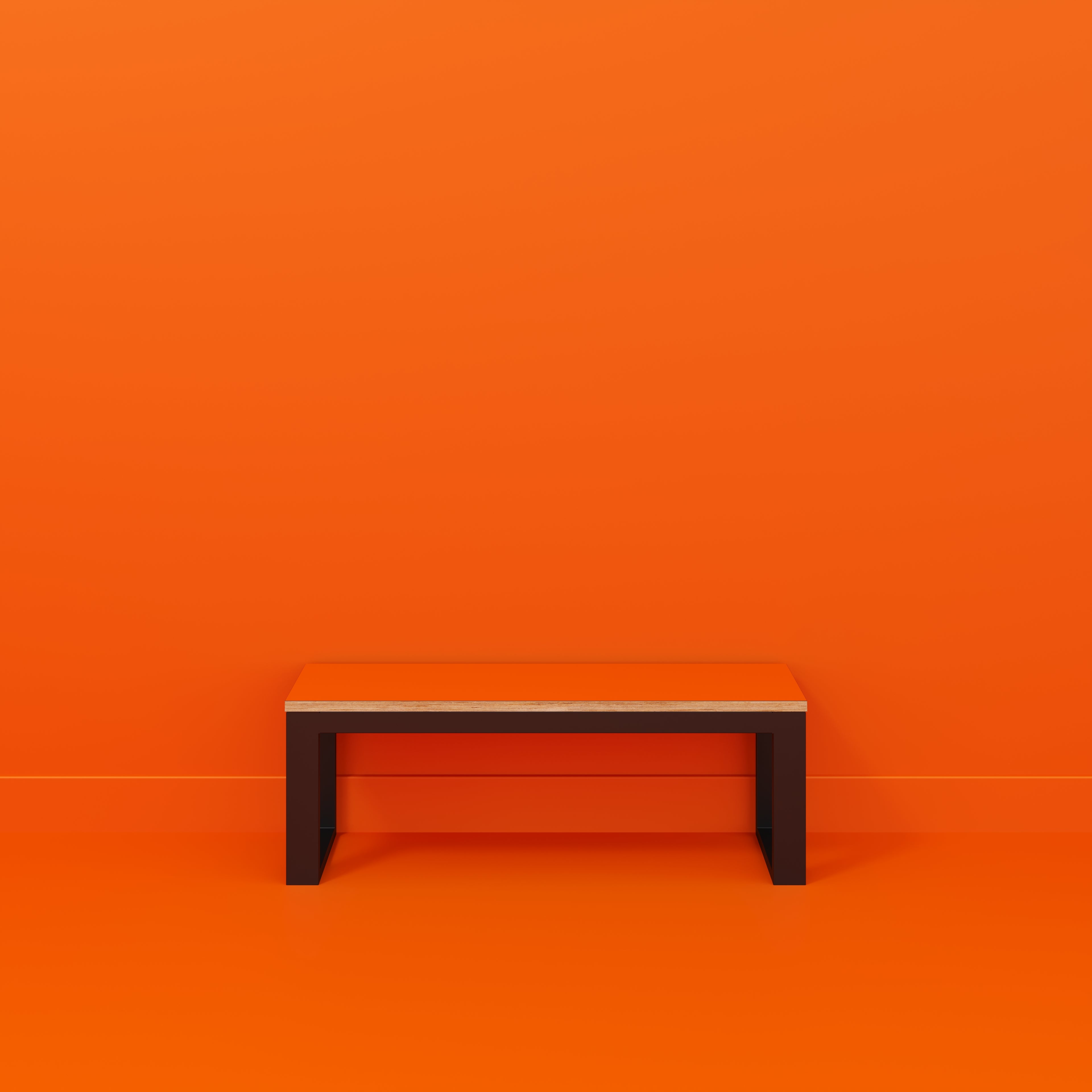 Bench Seat with Black Industrial Frame - Formica Levante Orange - 1200(w) x 325(d)