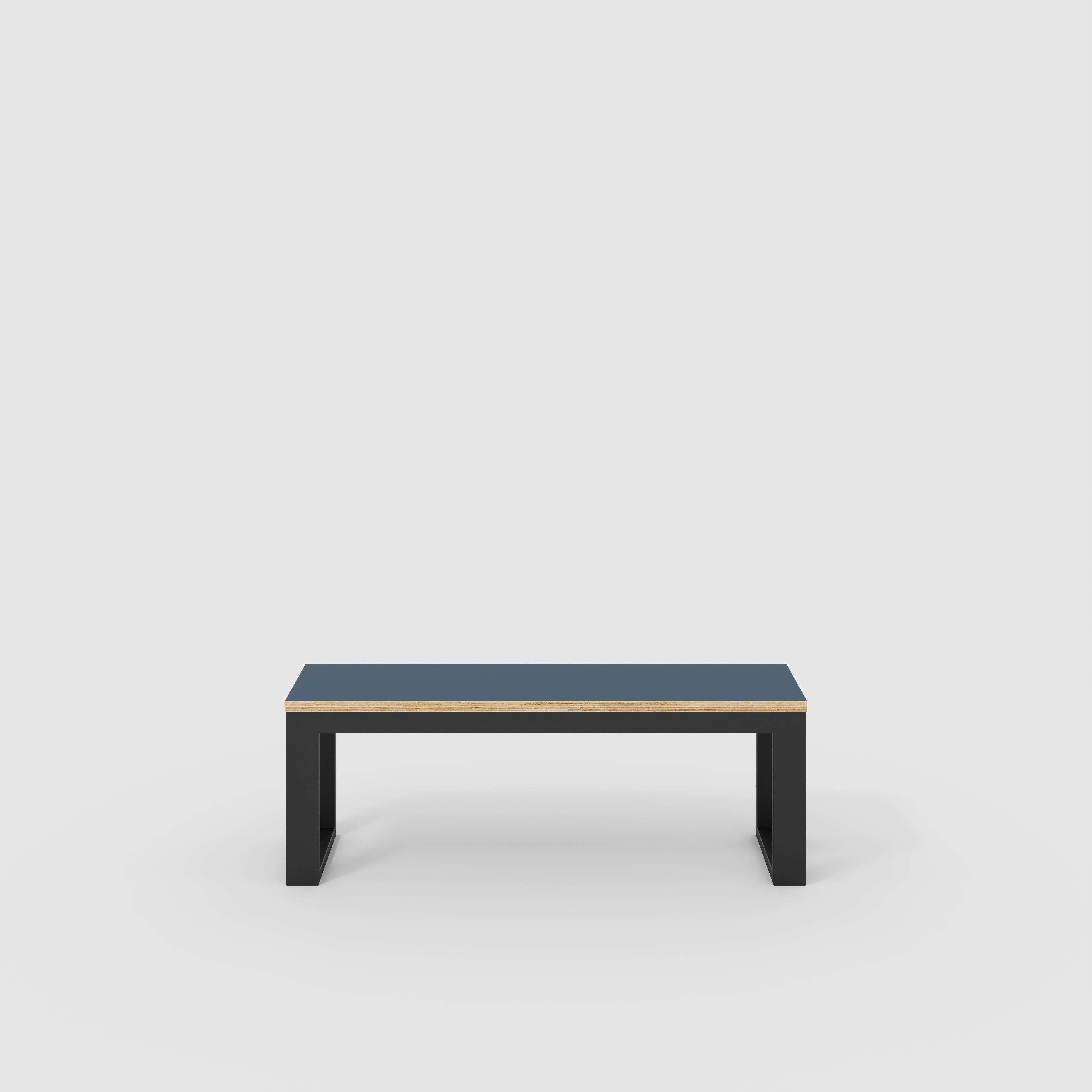 Bench Seat with Black Industrial Frame - Formica Night Sea Blue - 1200(w) x 325(d)