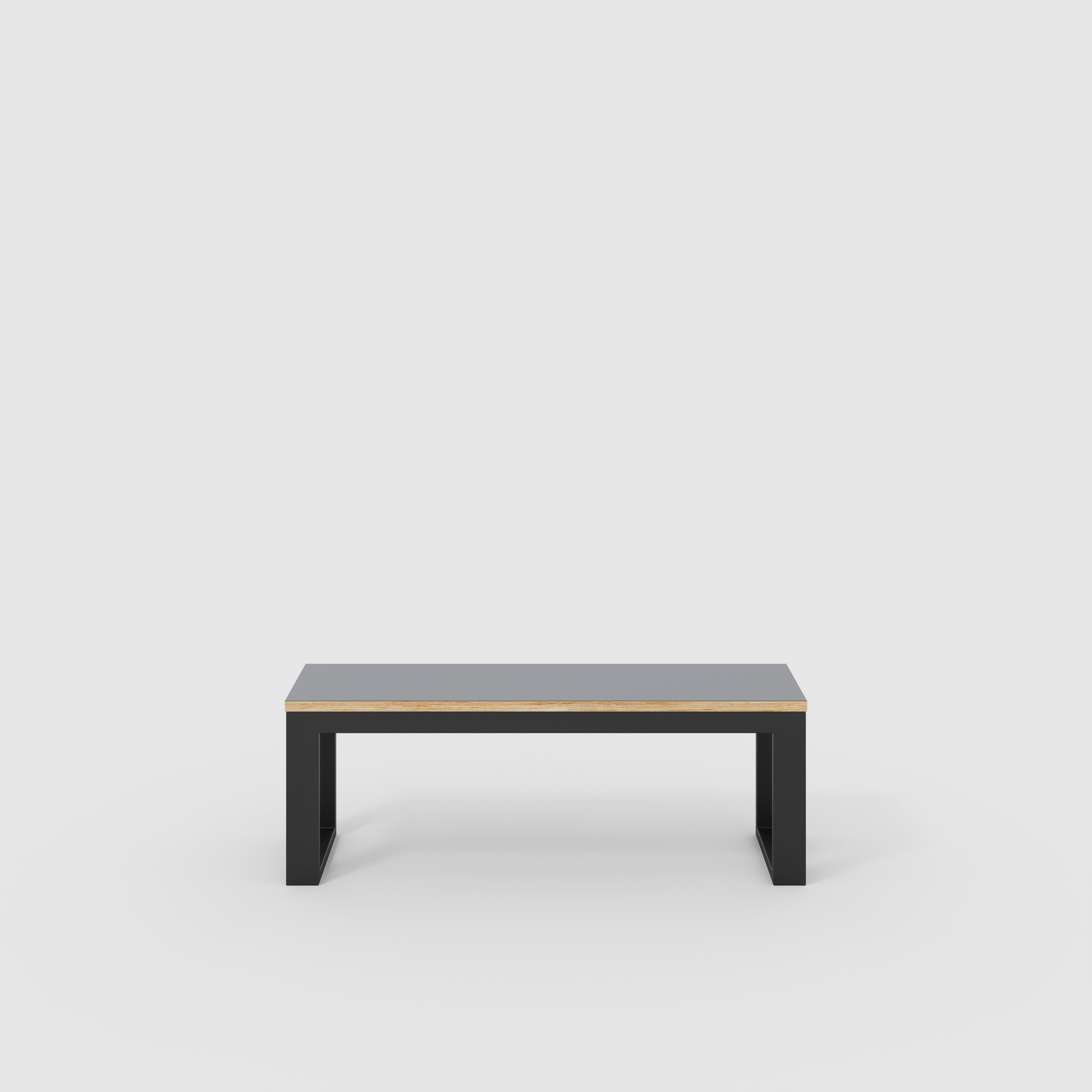 Bench Seat with Black Industrial Frame - Formica Tornado Grey - 1200(w) x 325(d)