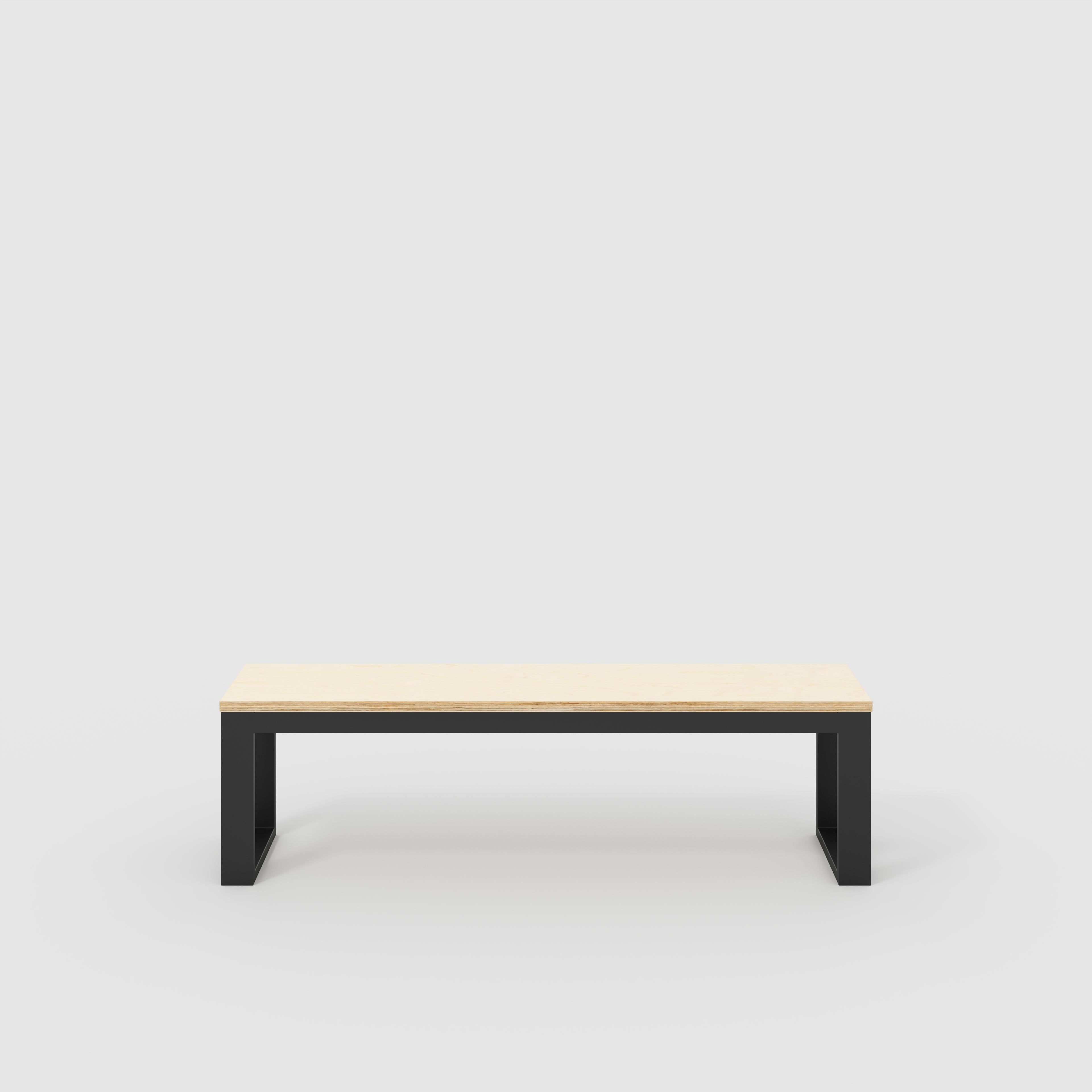 Bench Seat with Black Industrial Frame - Plywood Birch - 1500(w) x 325(d)