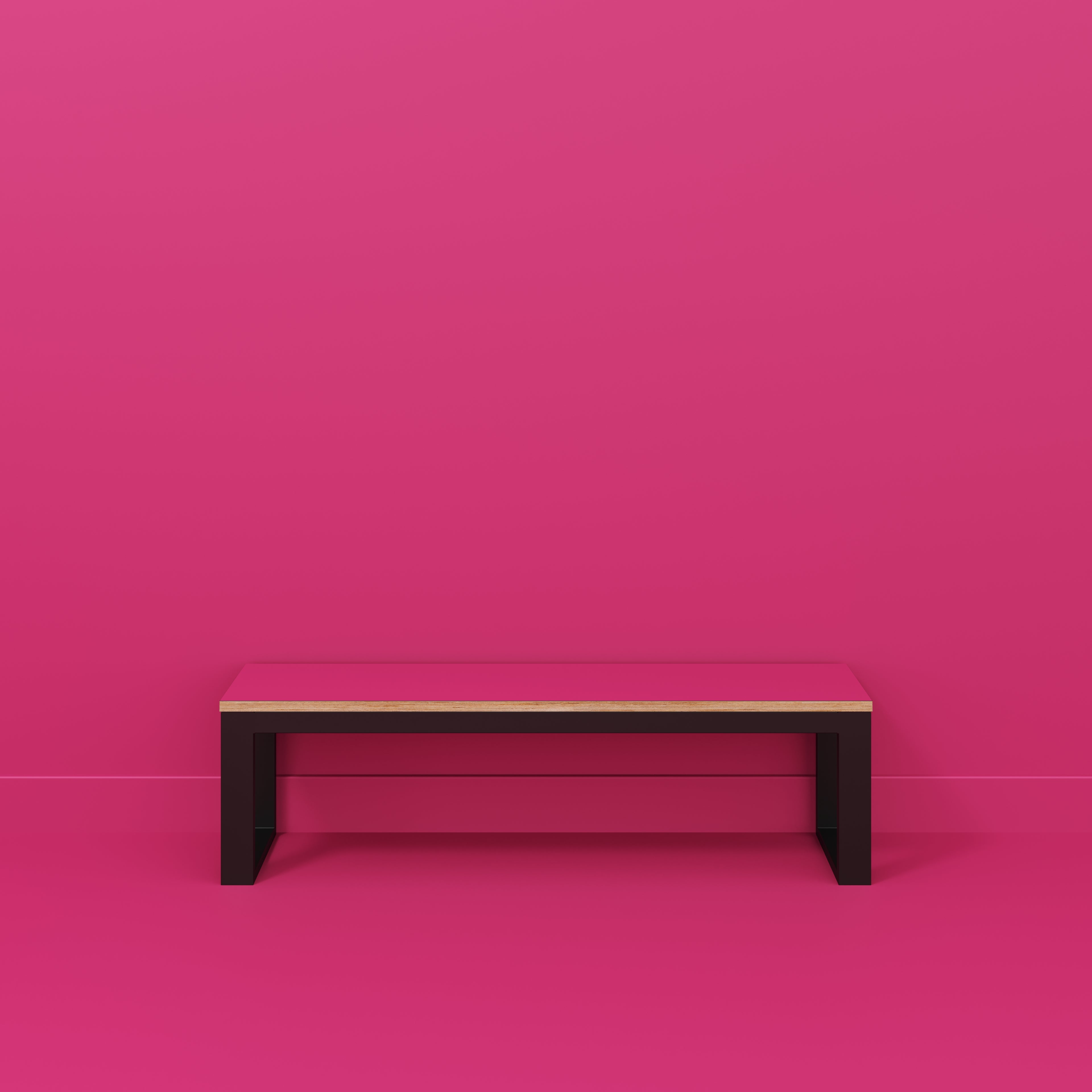 Bench Seat with Black Industrial Frame - Formica Juicy Pink - 1500(w) x 325(d)