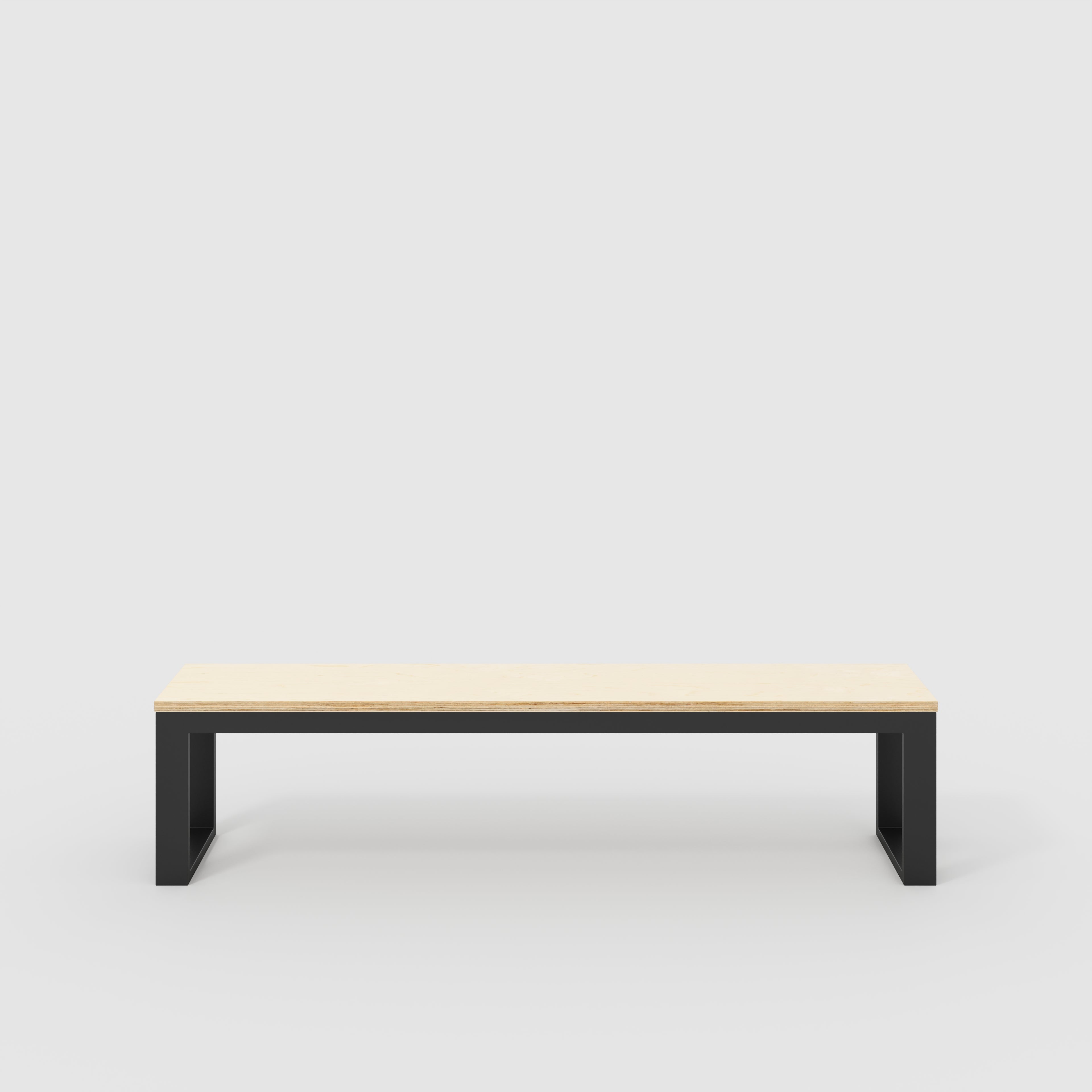 Bench Seat with Black Industrial Frame - Plywood Birch - 1800(w) x 325(d)