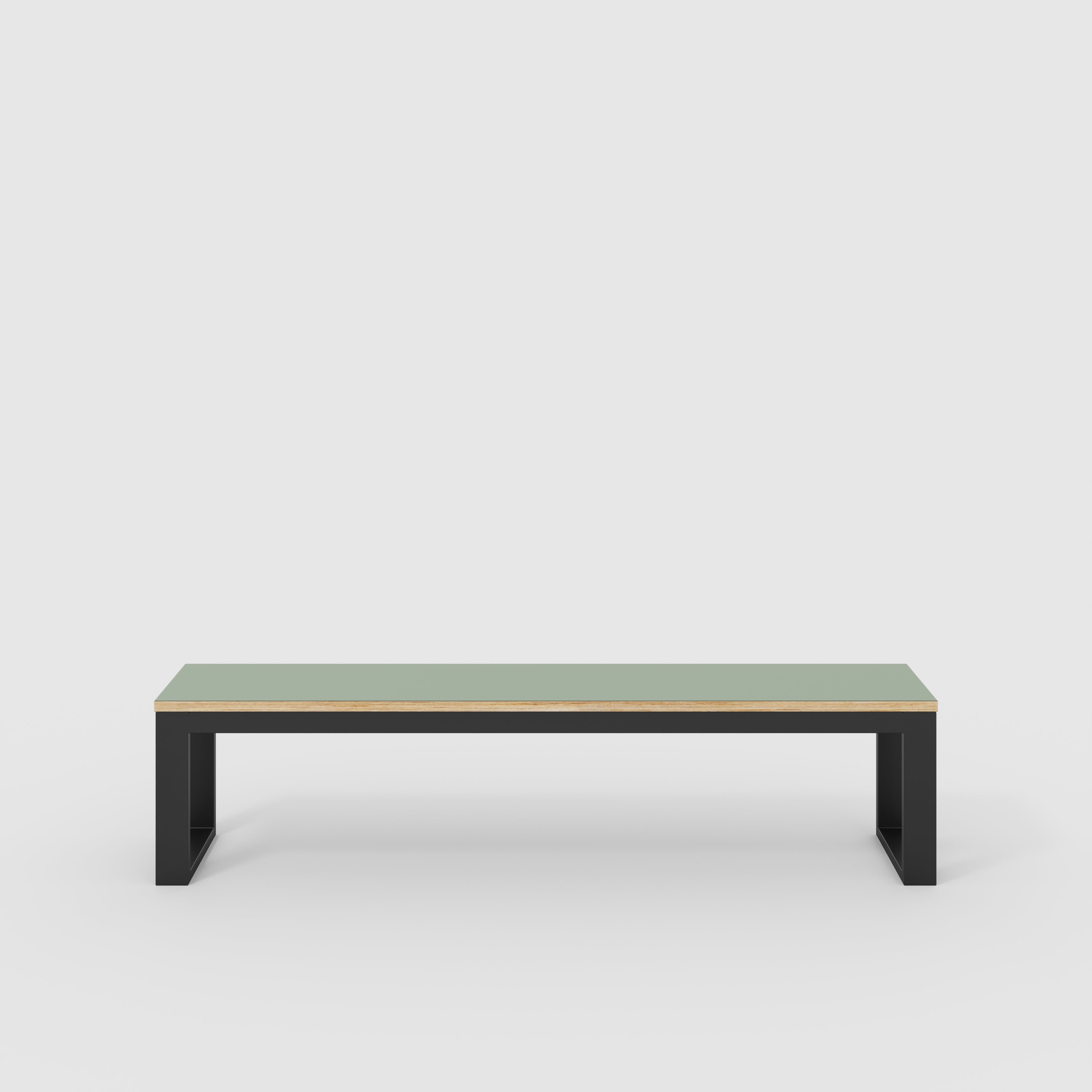 Bench Seat with Black Industrial Frame - Formica Green Slate - 1800(w) x 325(d)