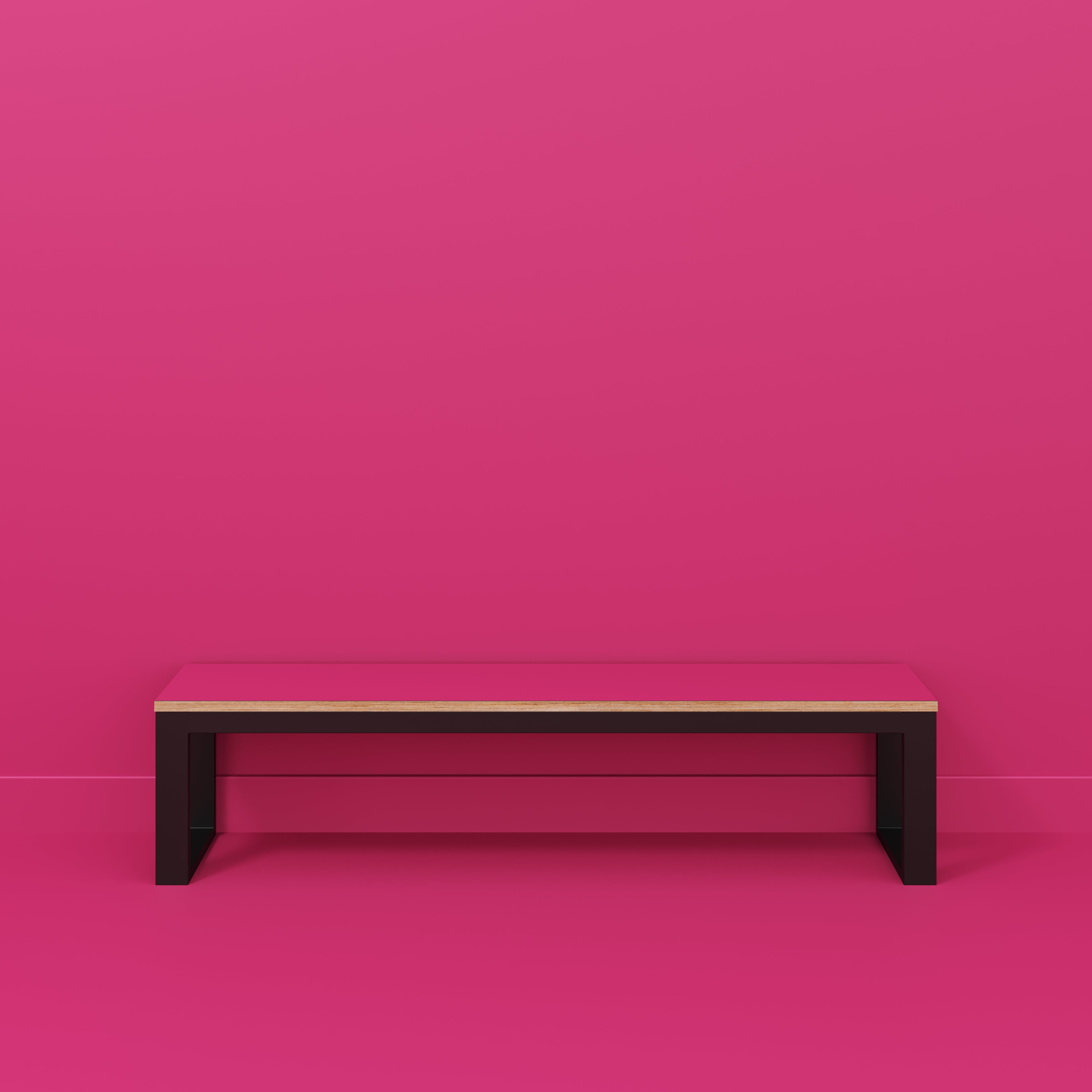 Bench Seat with Black Industrial Frame - Formica Juicy Pink - 1800(w) x 325(d)