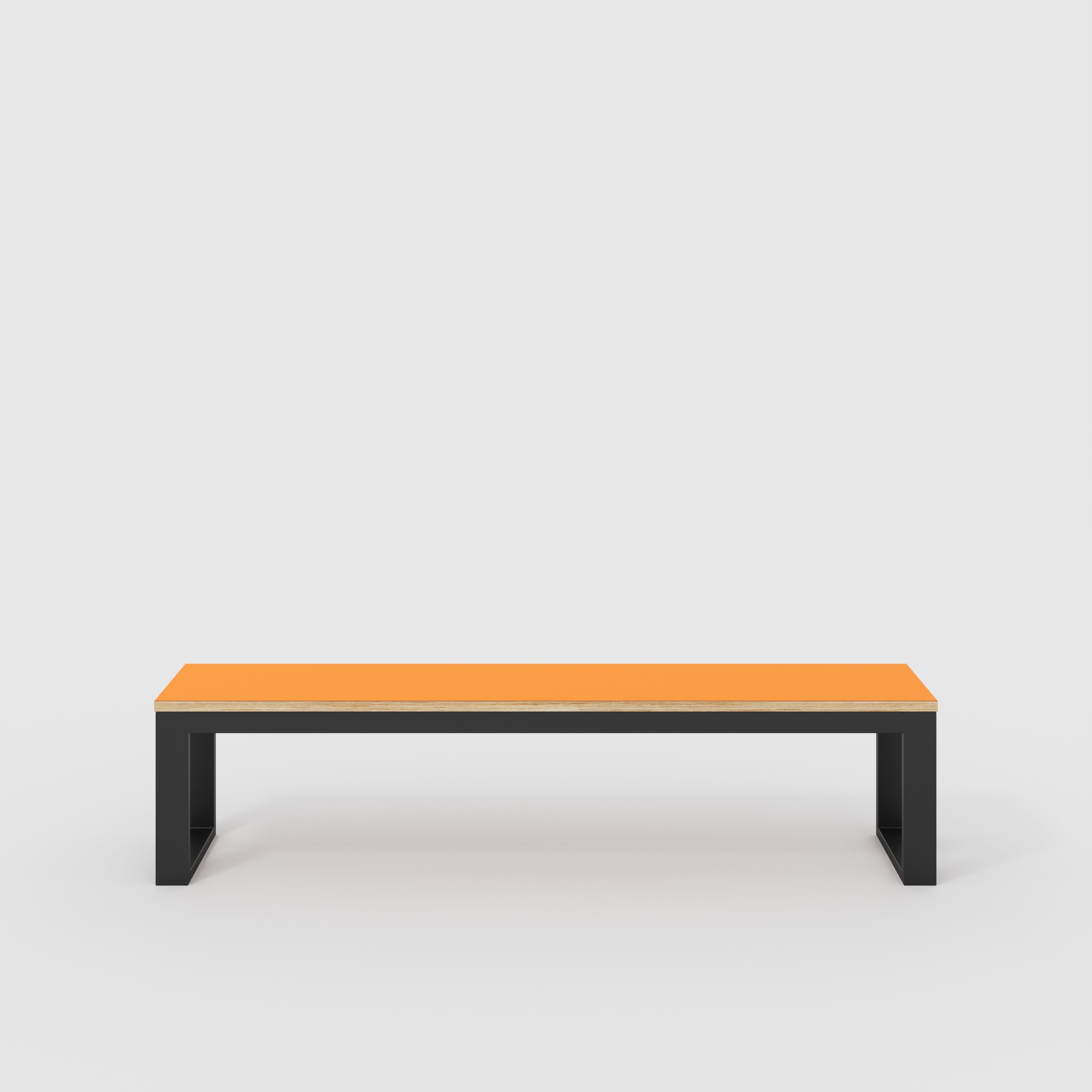 Bench Seat with Black Industrial Frame - Formica Levante Orange - 1800(w) x 325(d)
