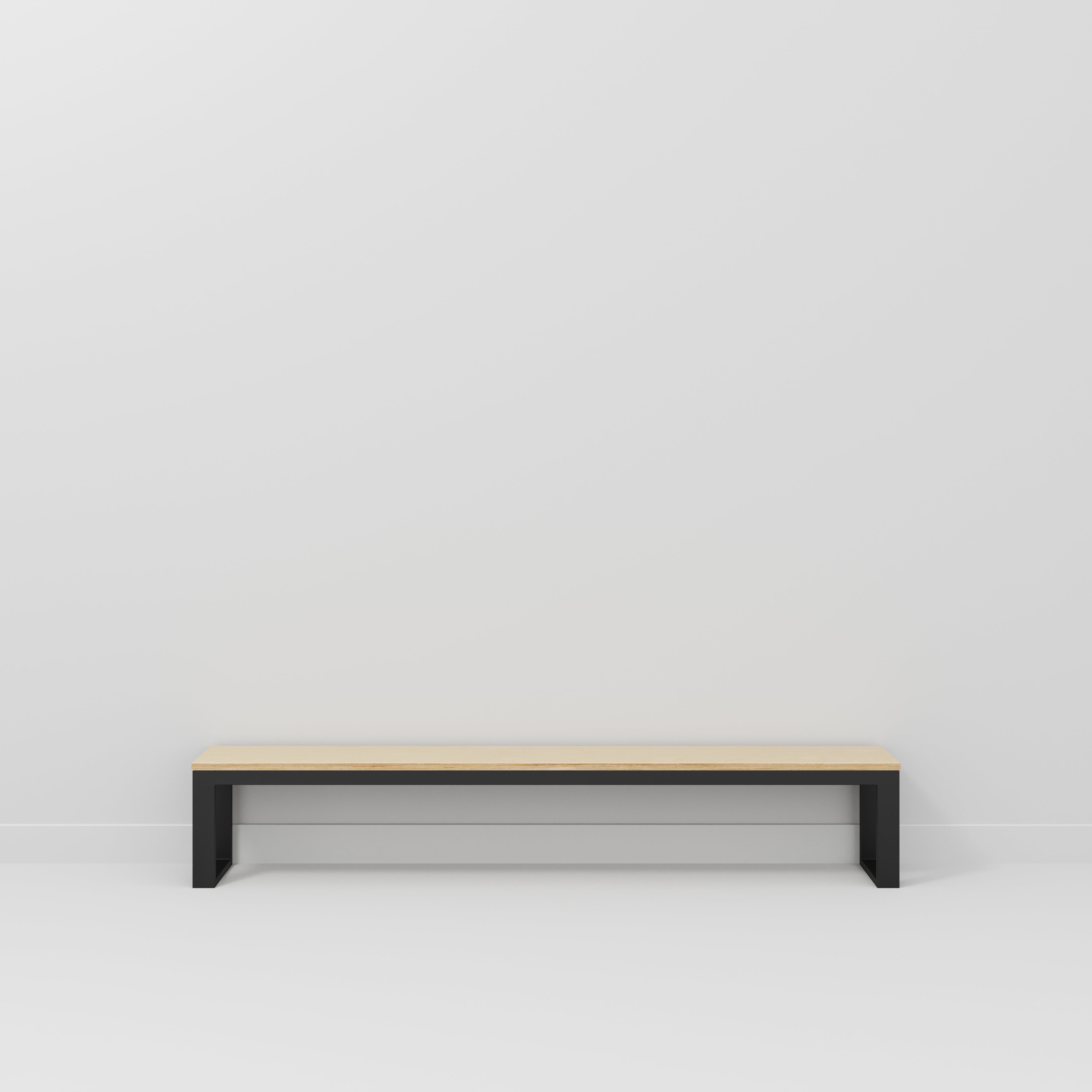 Bench Seat with Black Industrial Frame - Plywood Birch - 2400(w) x 325(d)